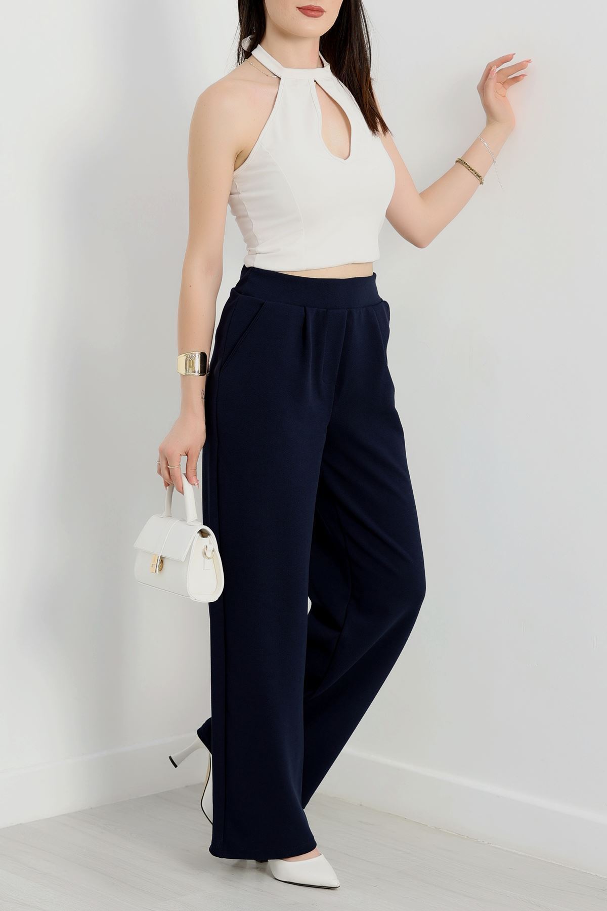 Zra Krep Likralı Pantolon  Lacivert - 90122.1837.