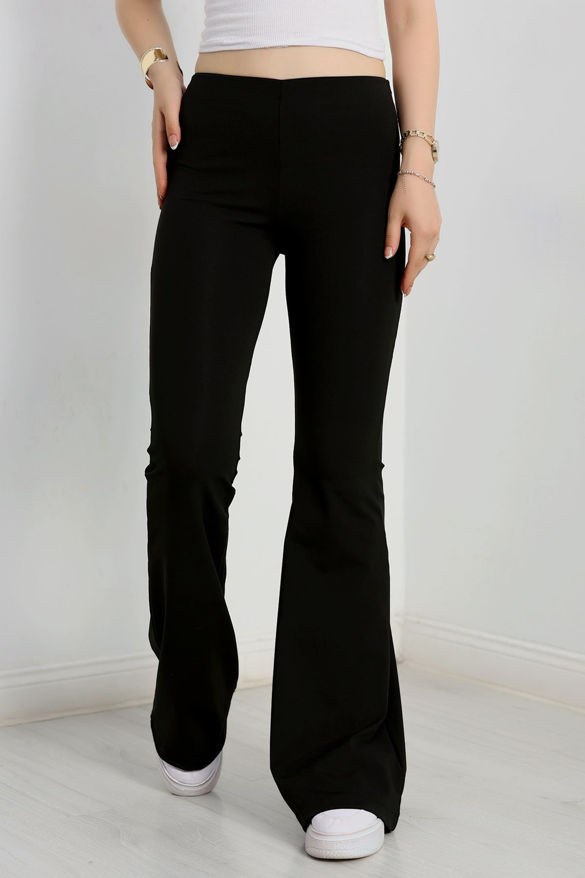 Full Likra Krep İspanyol Tayt Siyah - 50752.1919.