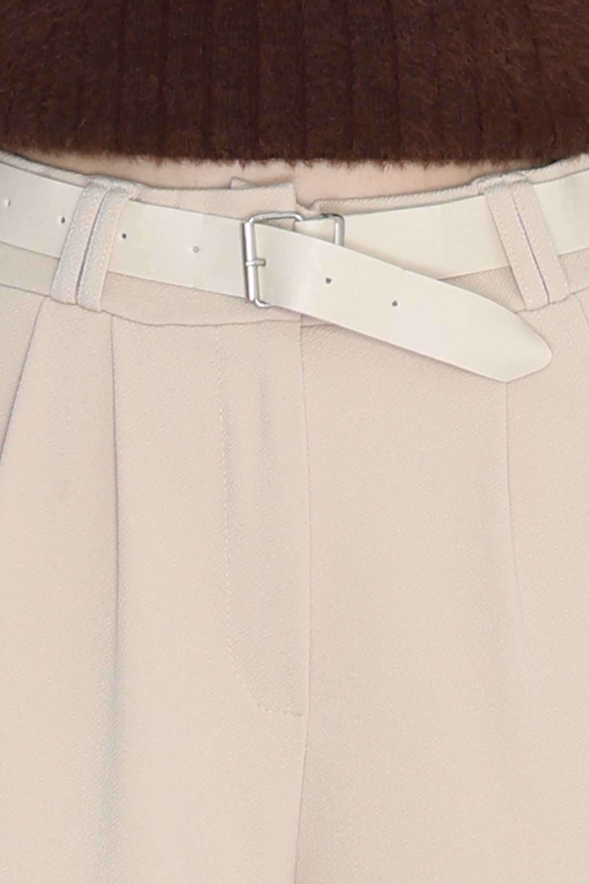 Kemerli Zra Krep Palazzo Pantolon Bej - 30777.1865.