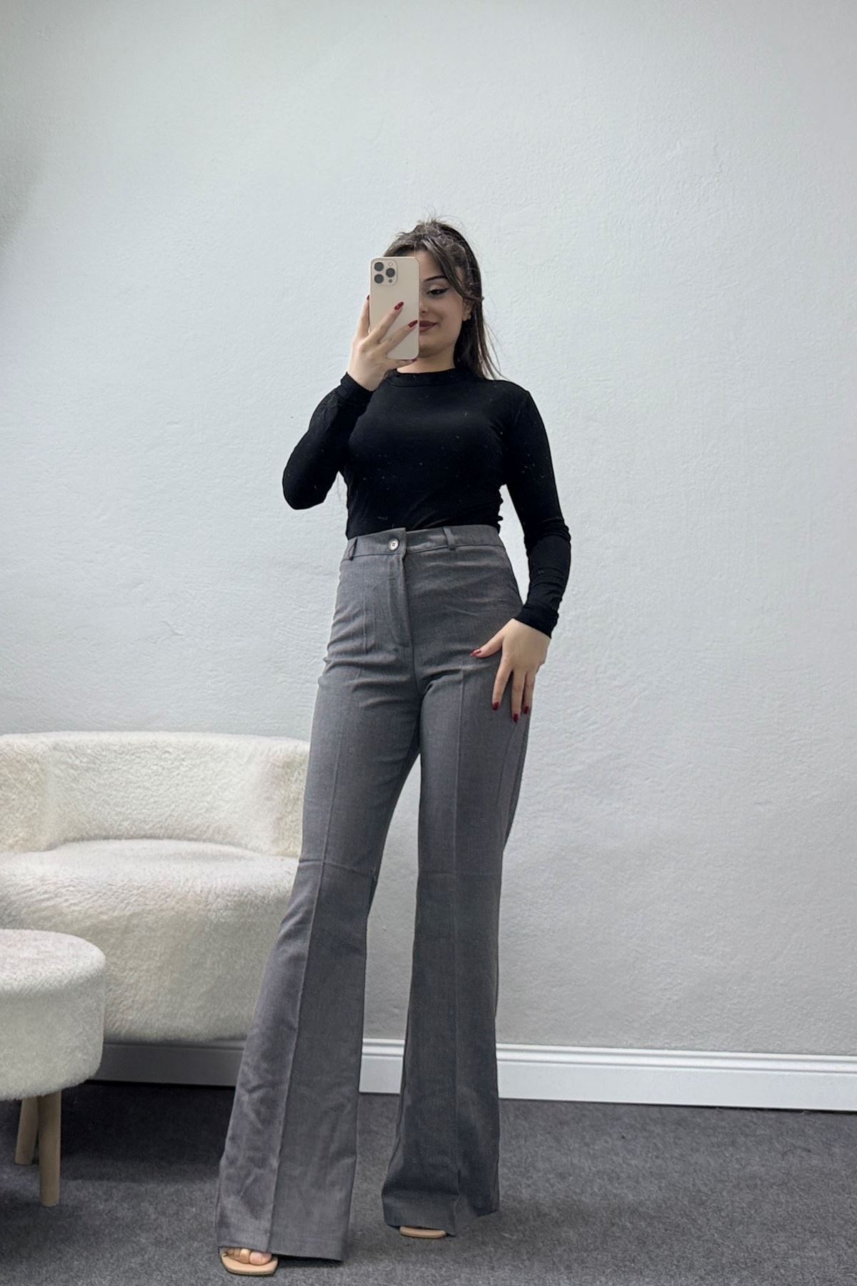 Poliviskon İspanyol Pantolon Antrasit - 51023.1779.