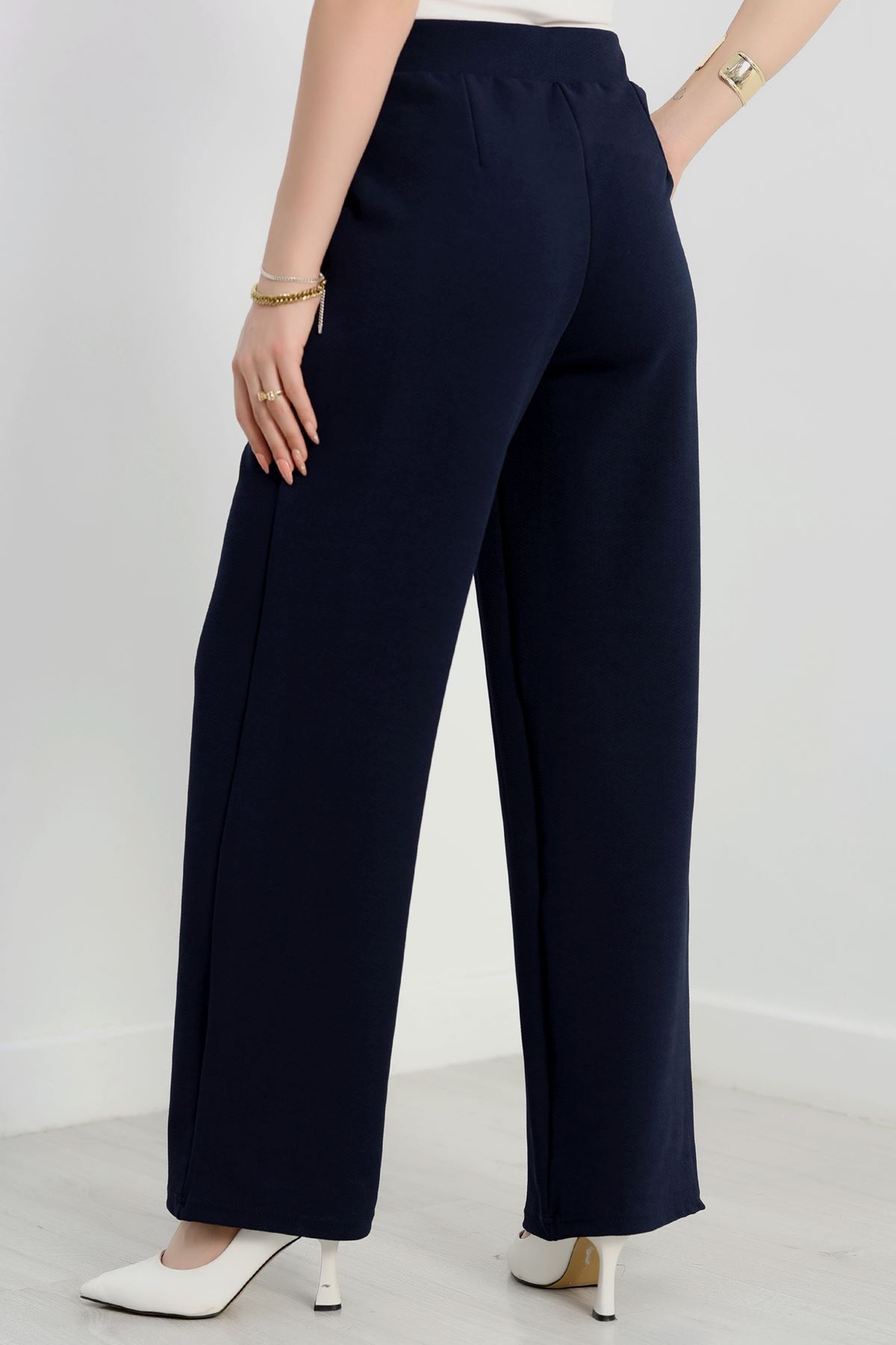 Zra Krep Likralı Pantolon  Lacivert - 90122.1837.