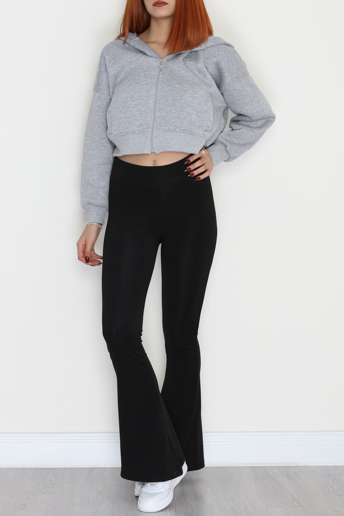 İspanyol  Paça Şardonlu Dalgıç Tayt Siyah - 50997.1098.