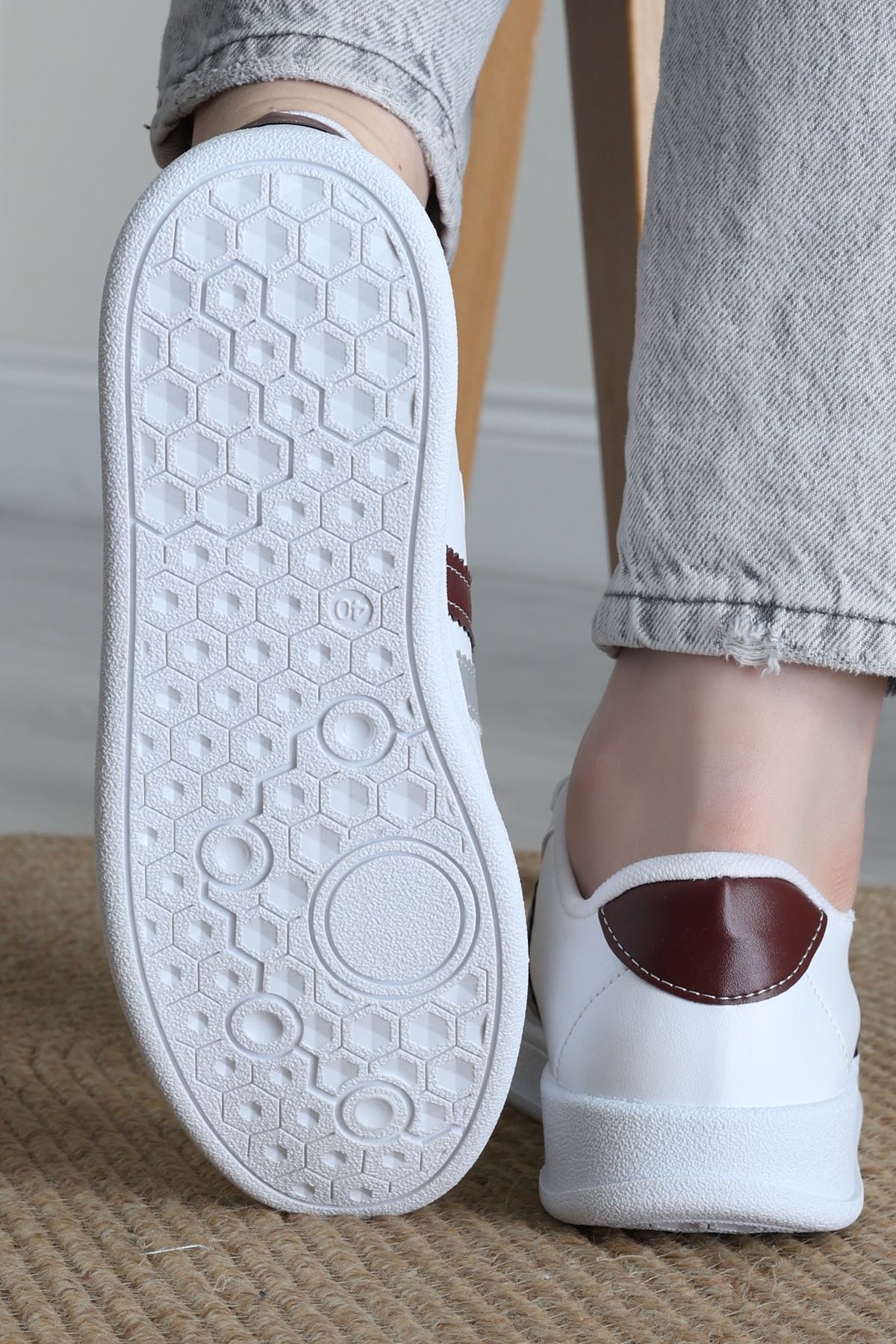 Şeritli Günlük Ayakkabı Beyazbordogri - 17114.264.