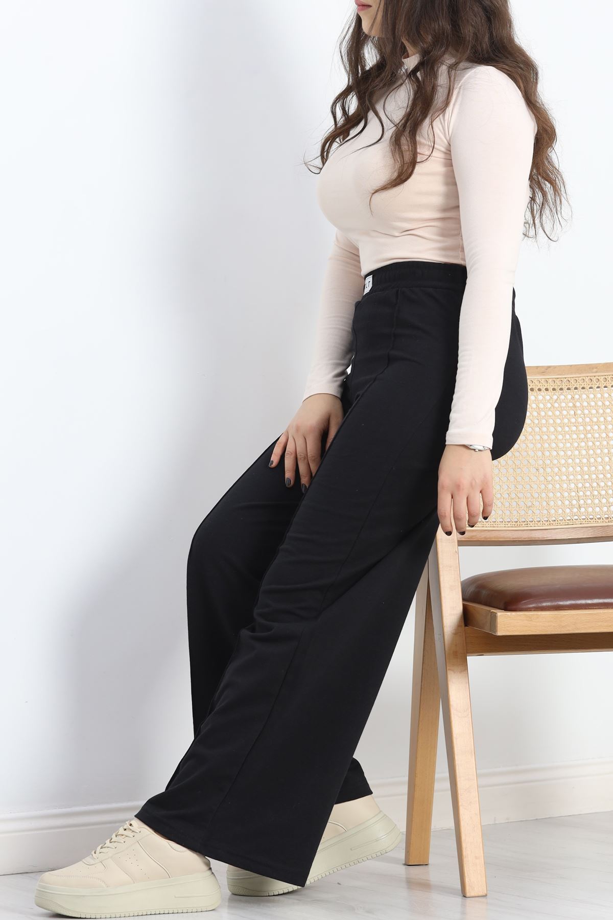 Çımalı Armalı Büyük Beden Eşofman Altı Siyah - 20231.1005.