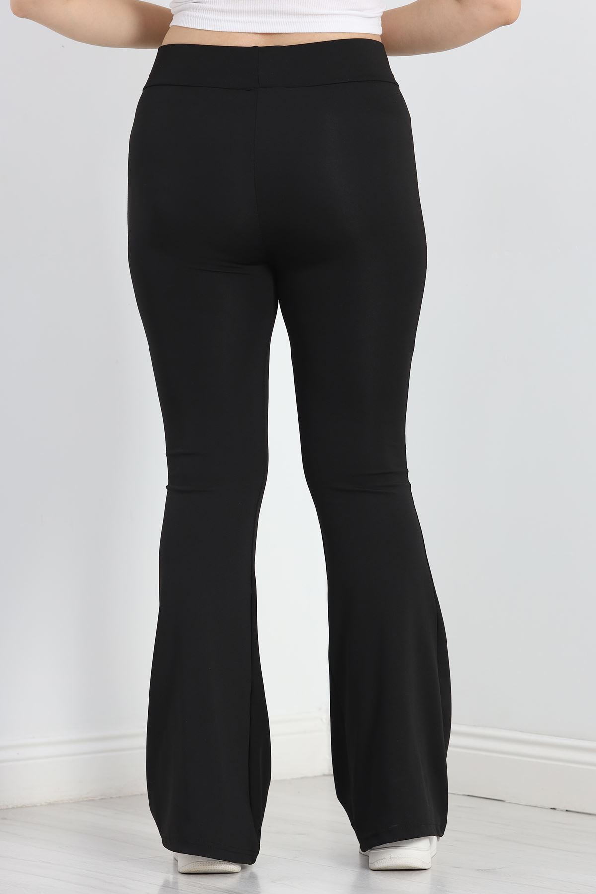 Büyük Beden Baskılı İspanyol Tayt Siyah - 50030.1098.