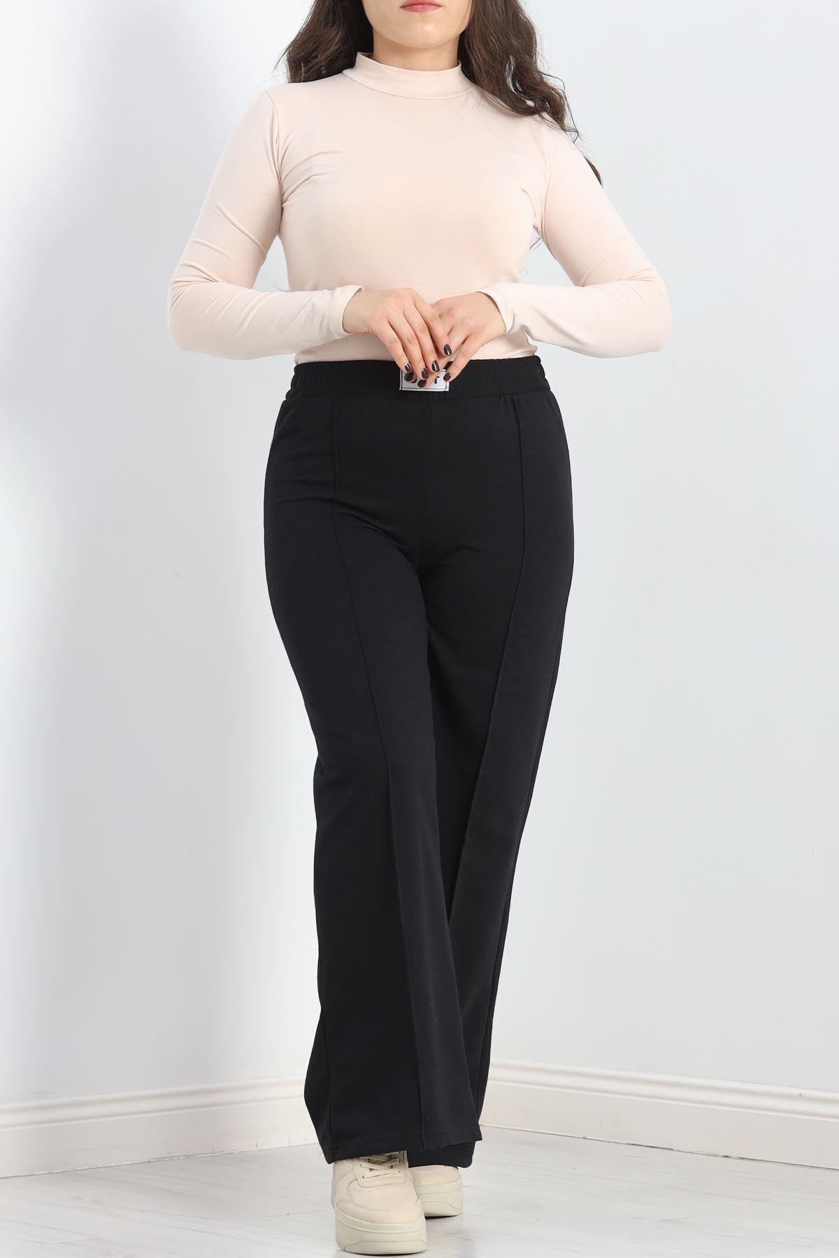 Çımalı Armalı Büyük Beden Eşofman Altı Siyah - 20231.1005.