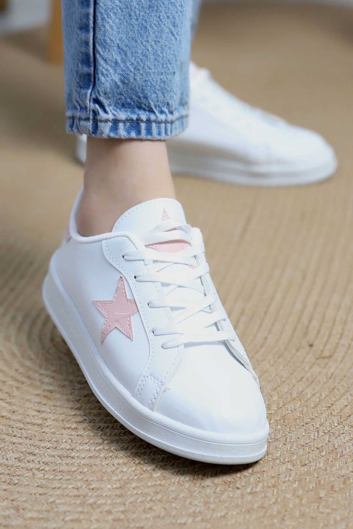 Yıldızlı Spor Ayakkabı Beyazpudra - 31295.264.