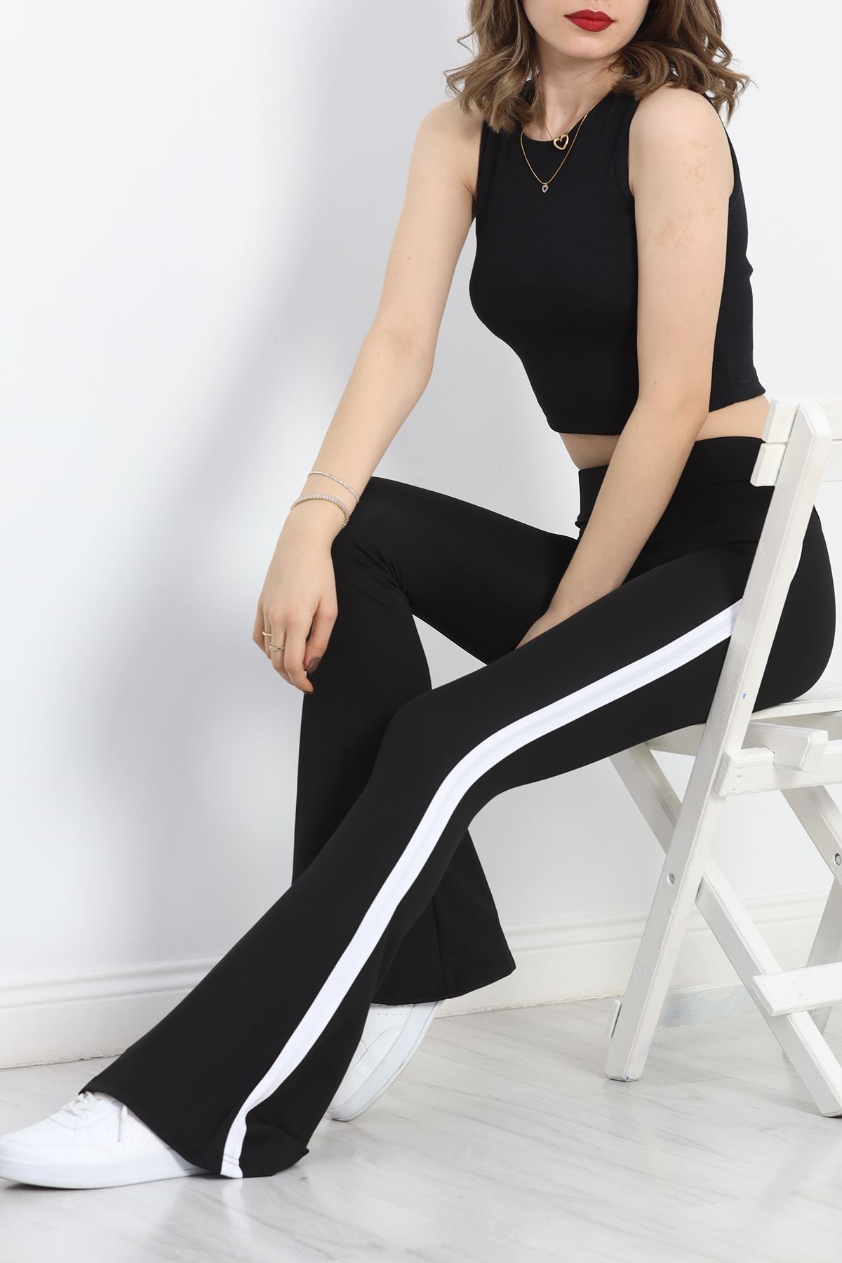 Tek Şeritli İspanyol Paça Tayt Siyah - 50034.1098.