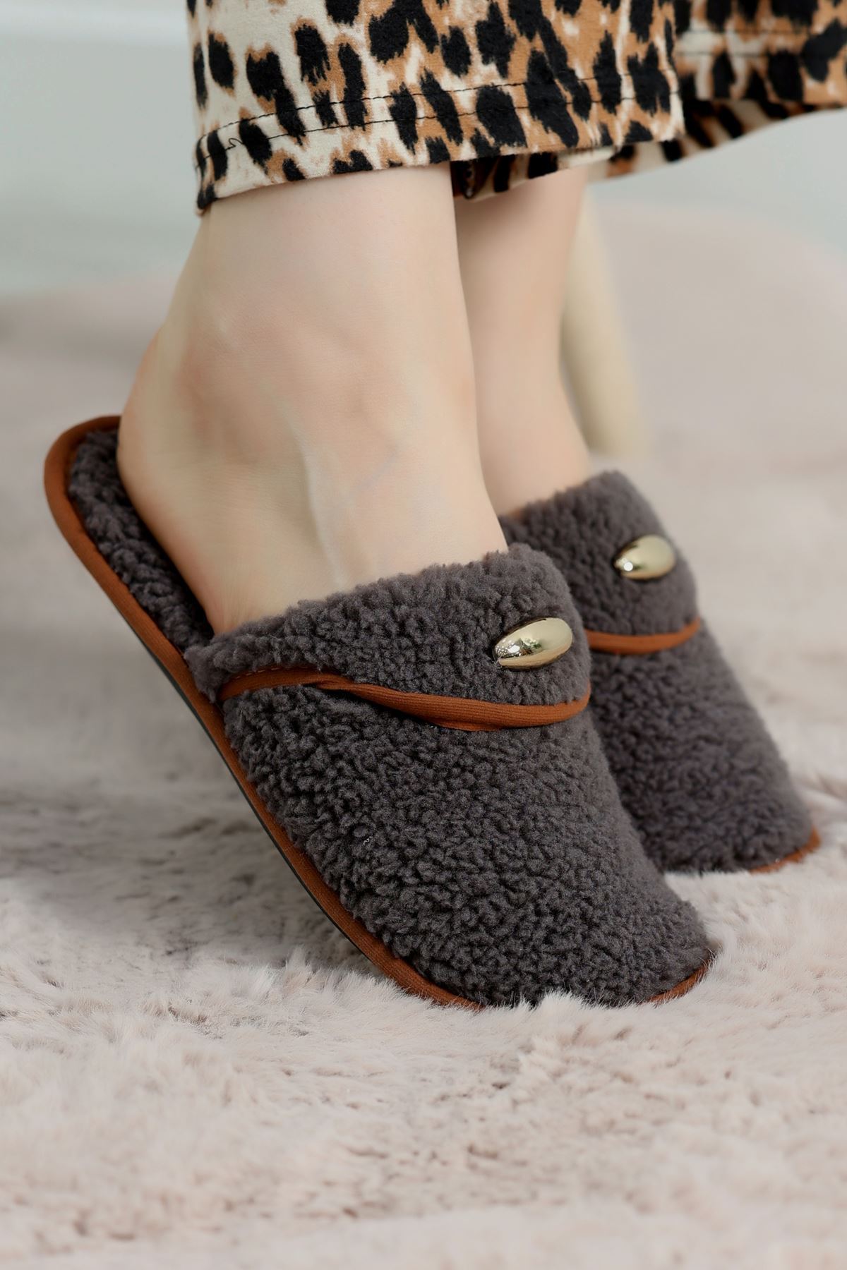 Teddy Ev Terliği Antrasit - 1760.1846.