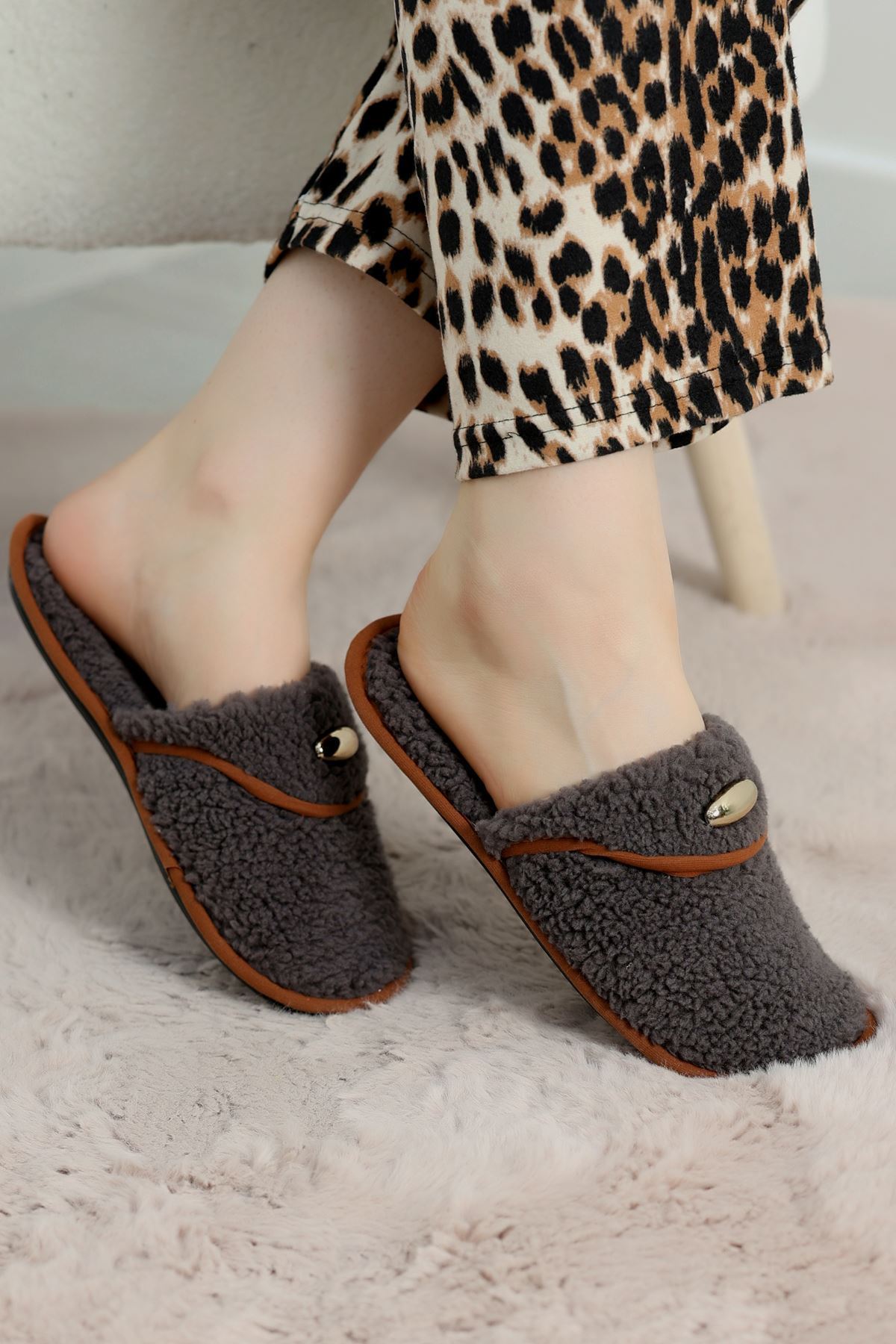 Teddy Ev Terliği Antrasit - 1760.1846.