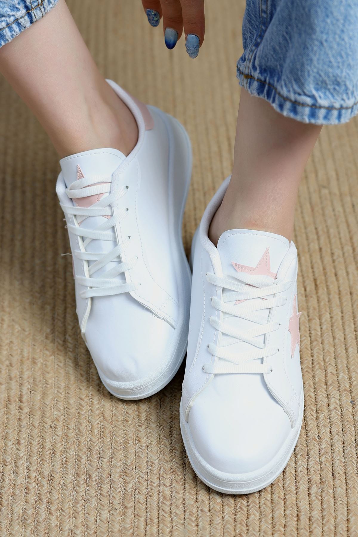 Yıldızlı Spor Ayakkabı Beyazpudra - 31295.264.