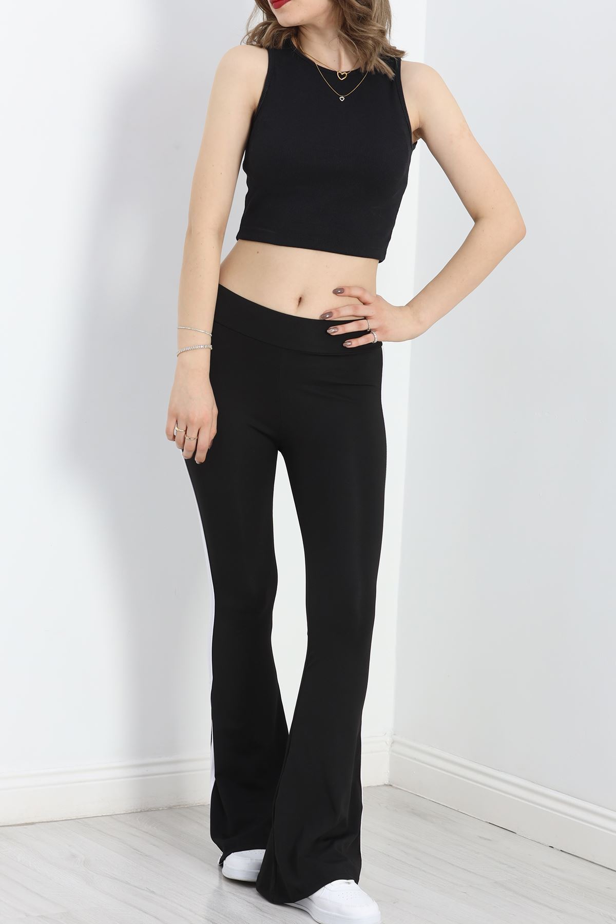 Tek Şeritli İspanyol Paça Tayt Siyah - 50034.1098.