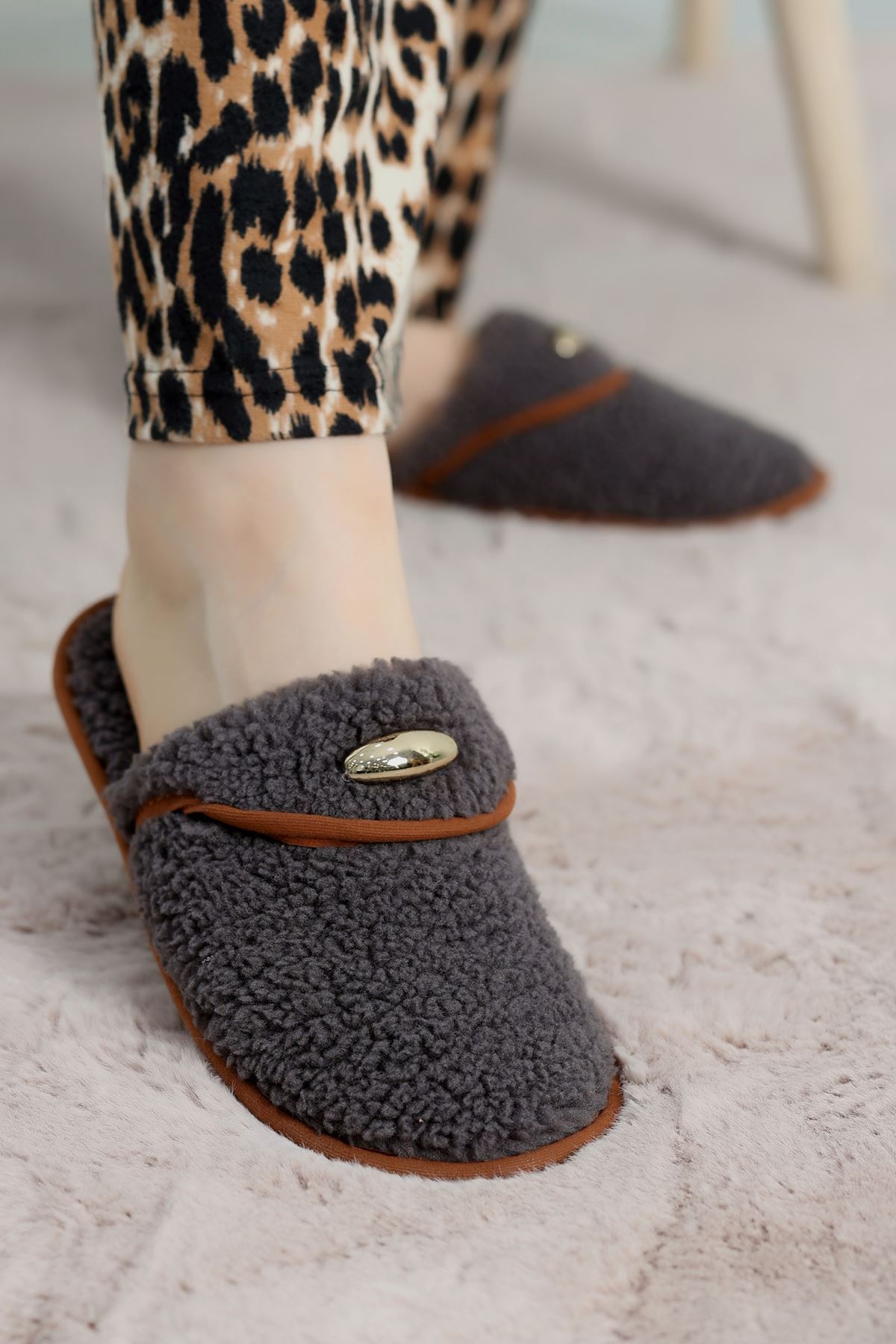 Teddy Ev Terliği Antrasit - 1760.1846.