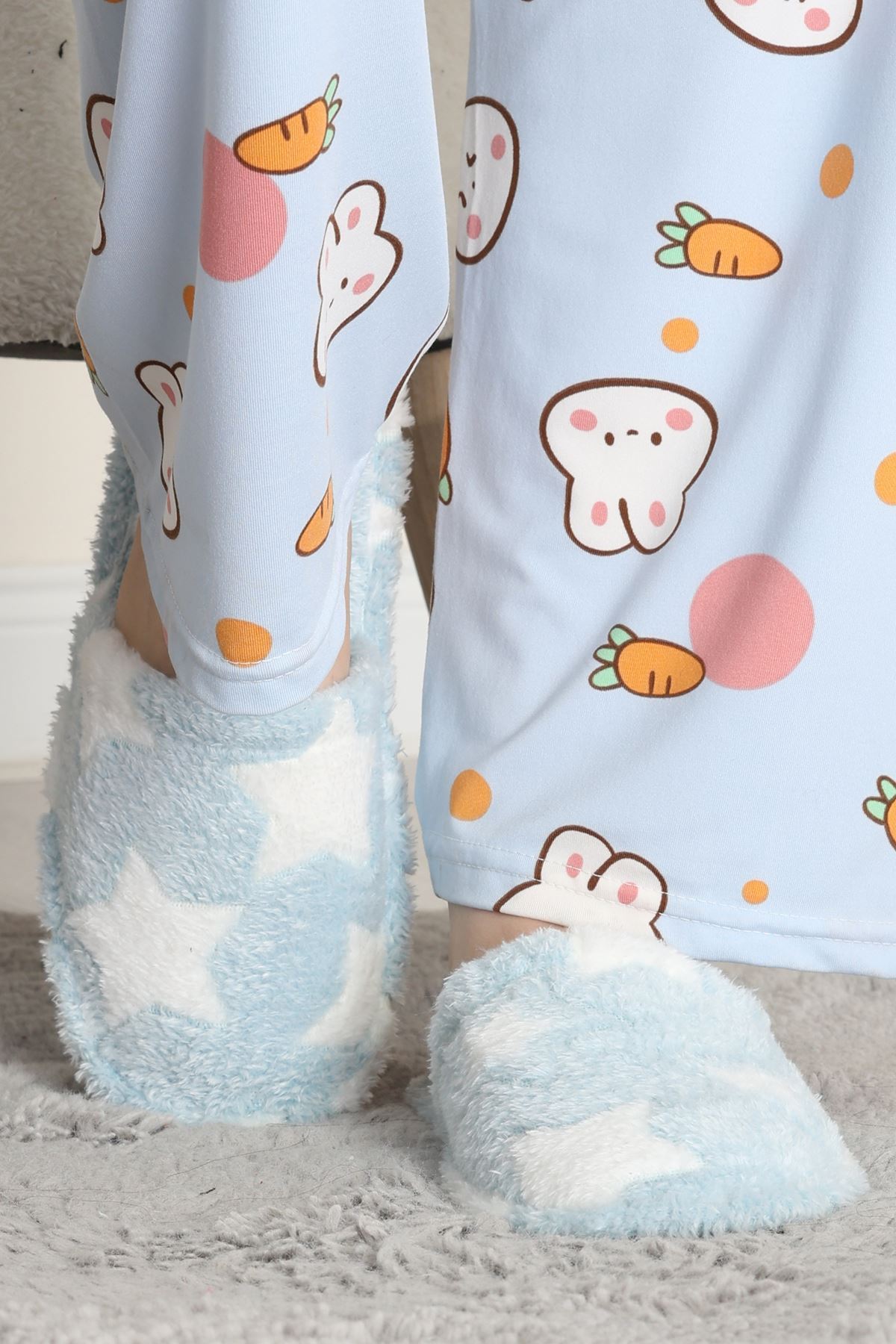 Peluş Ev Terliği Açıkmavi - 31565.264.