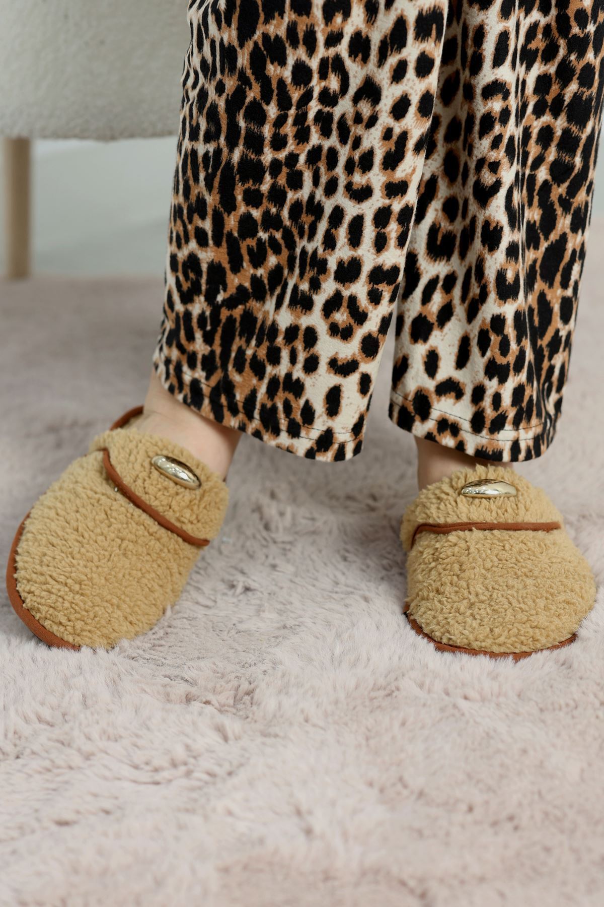 Teddy Ev Terliği Kahve - 1760.1846.