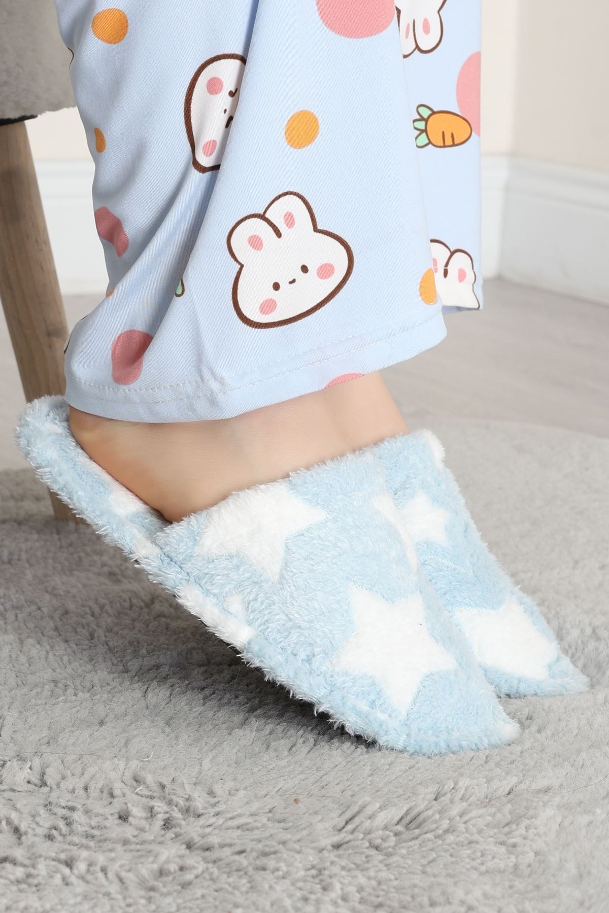 Peluş Ev Terliği Açıkmavi - 31565.264.