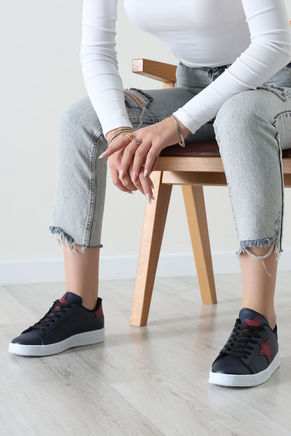 Yıldızlı Spor Ayakkabı Lacivertbordo - 31295.264.