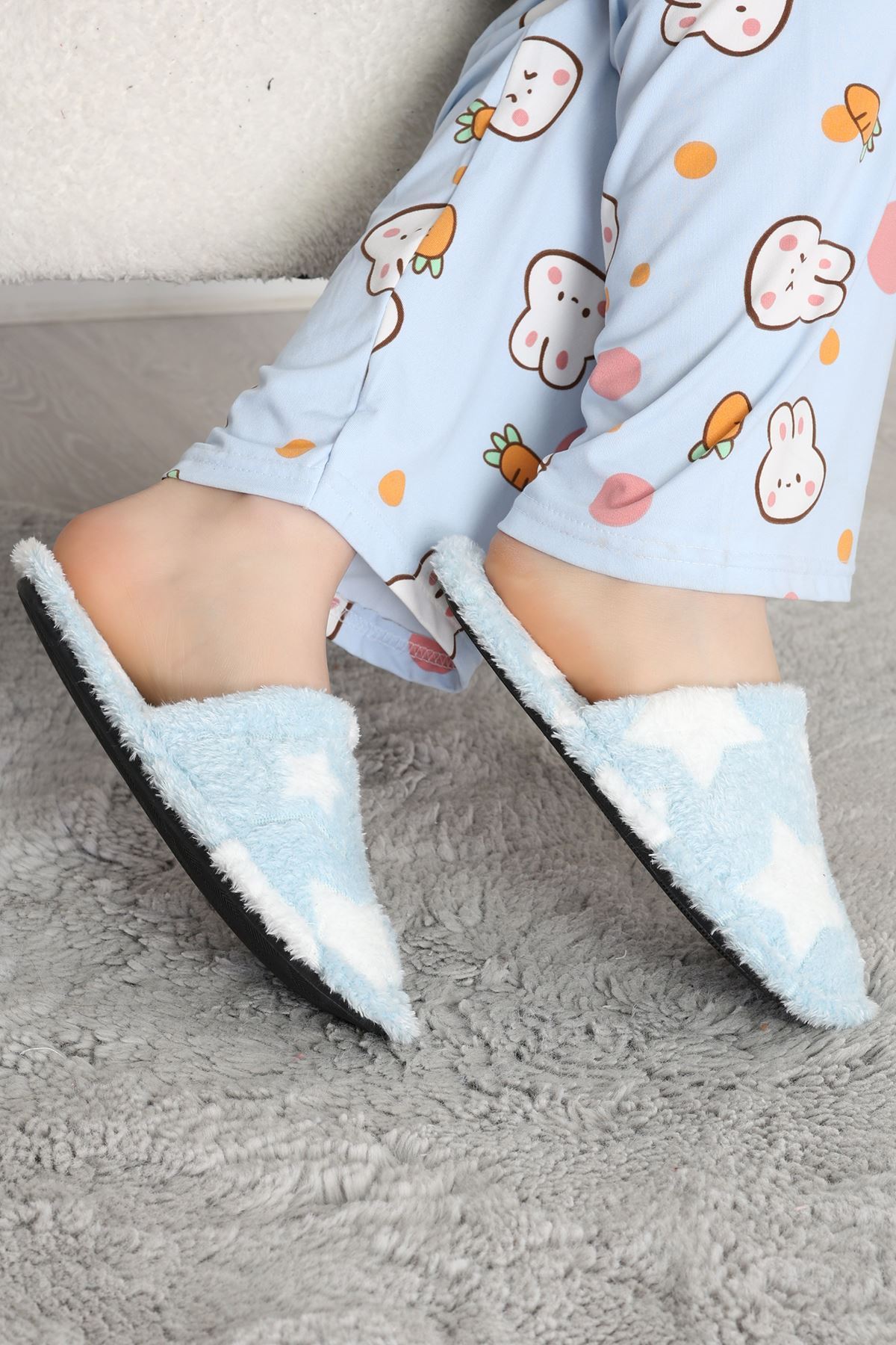 Peluş Ev Terliği Açıkmavi - 31565.264.