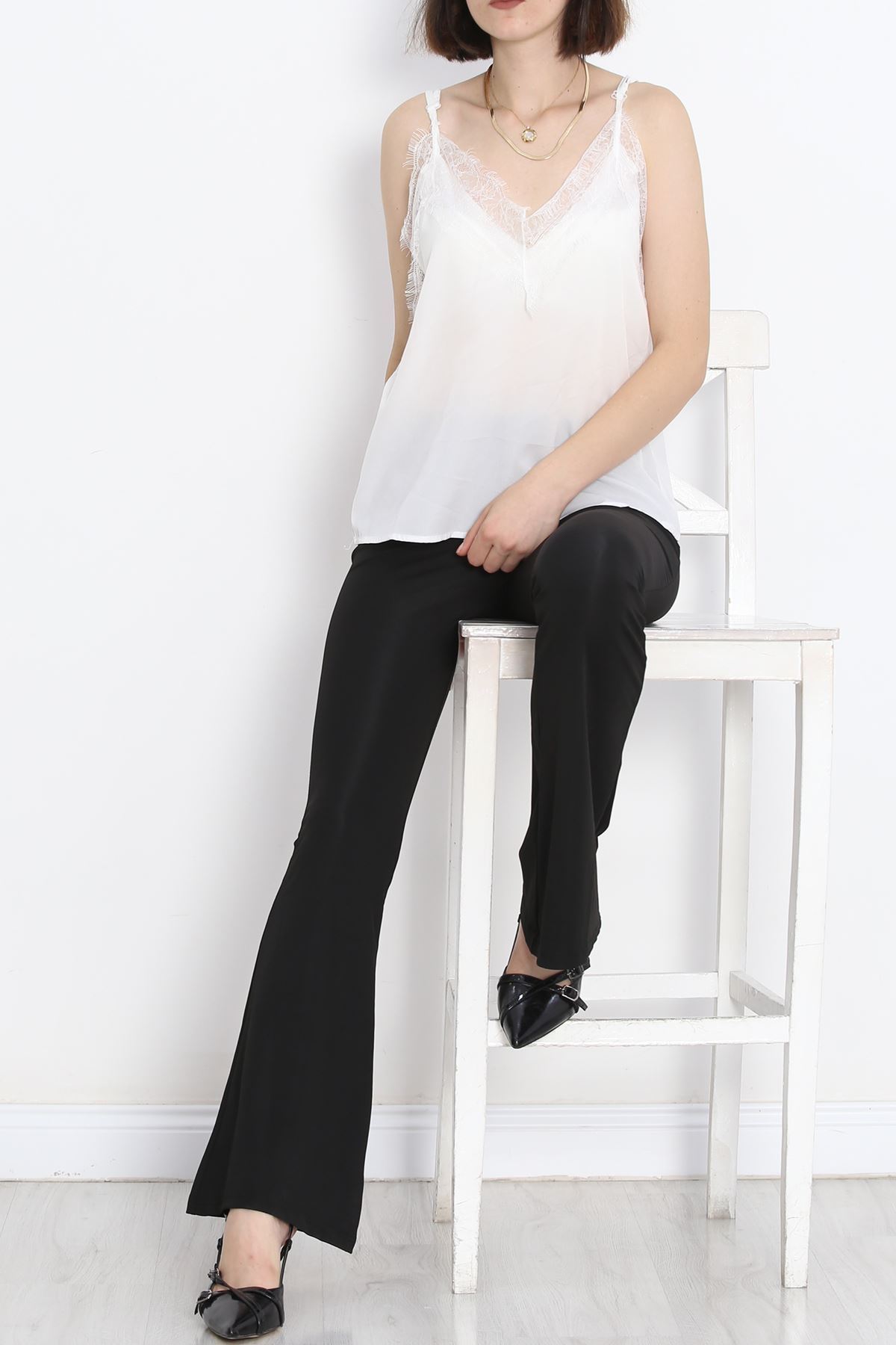 Büyük Beden İspanyol Paça Tayt Siyah - 20204.1098.