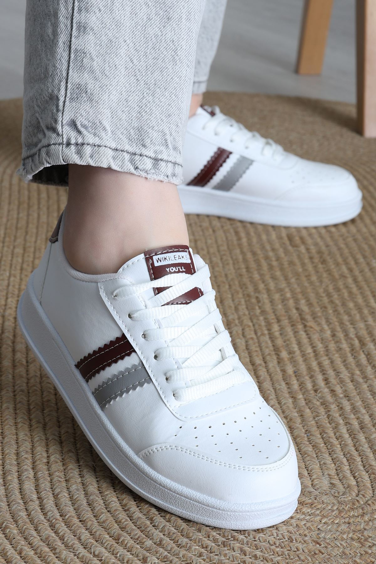 Şeritli Günlük Ayakkabı Beyazbordogri - 17114.264.