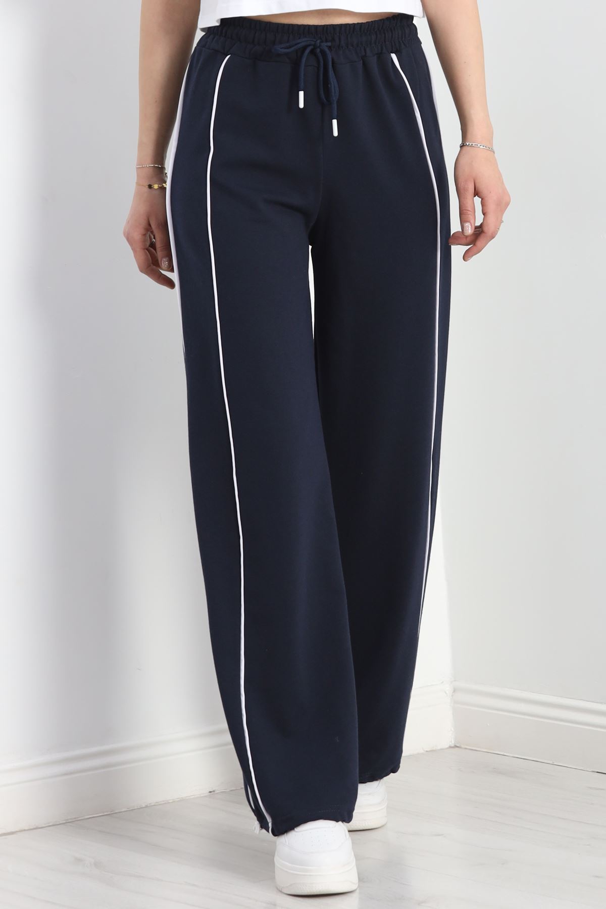 2 İplik Paça Stoperli Eşofman Altı Lacivert - 40019.1857.