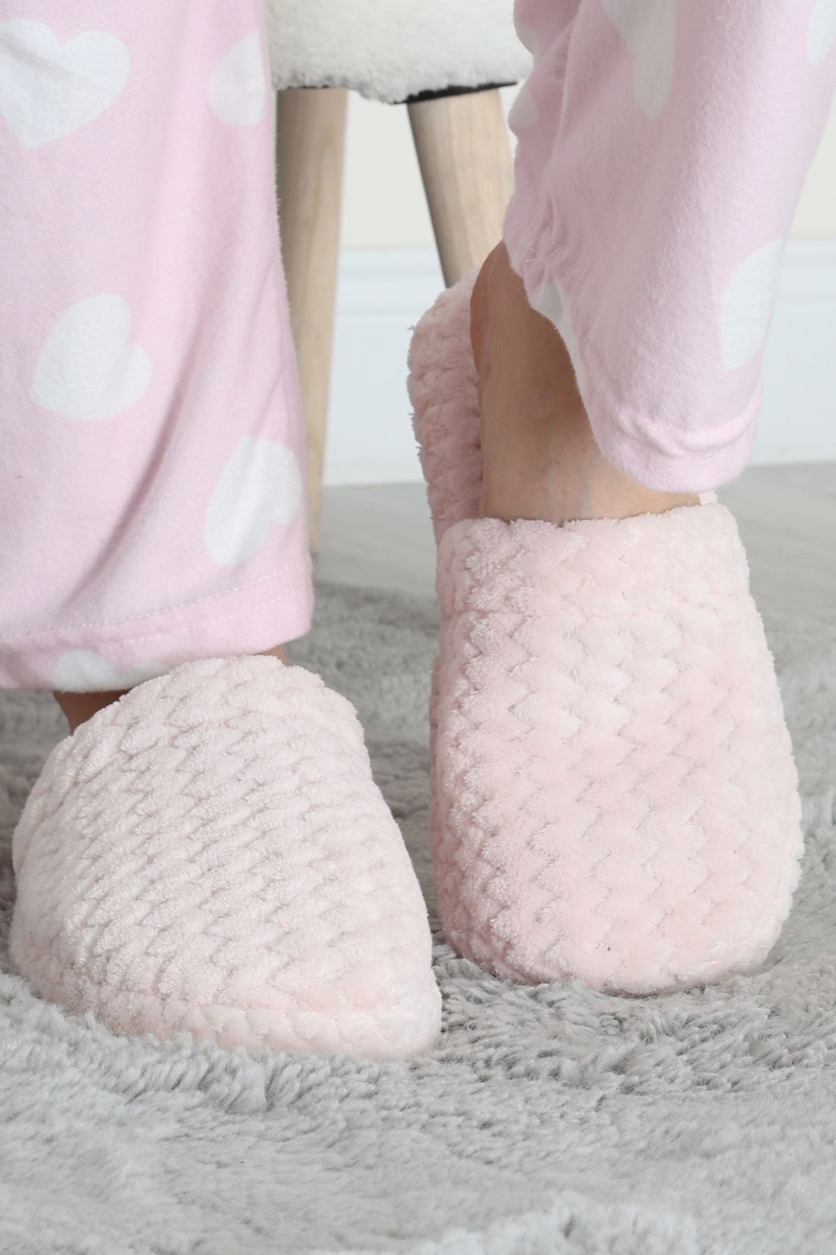 Peluş Ev Terliği Pudra - 31475.264.