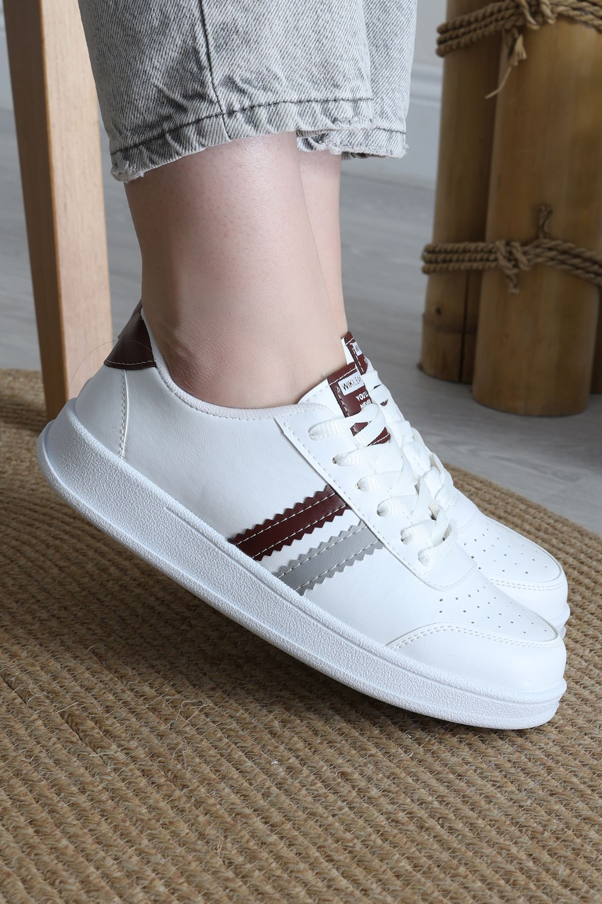 Şeritli Günlük Ayakkabı Beyazbordogri - 17114.264.