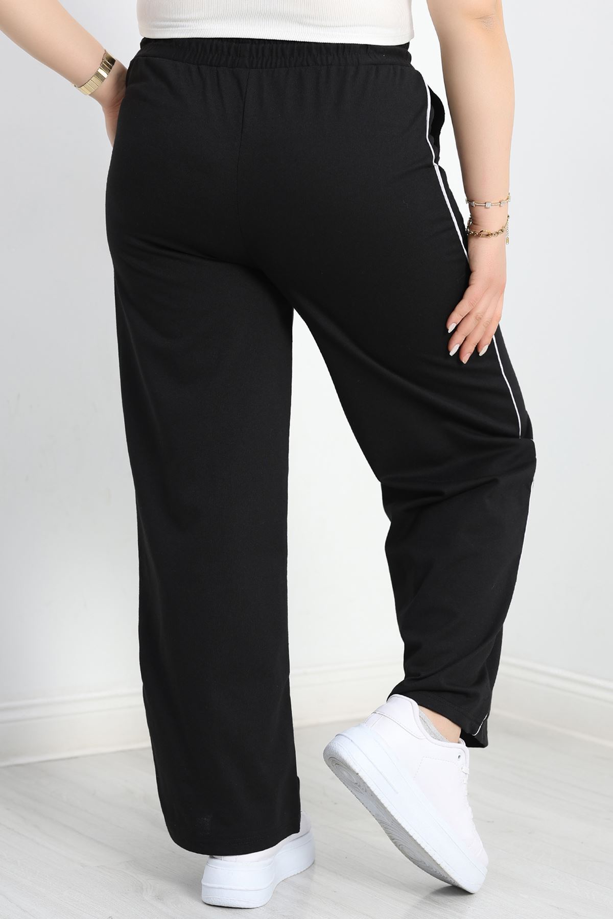 Biyeli Büyük Beden 2 İplik Eşofman Altı Siyah - 50658.1005.