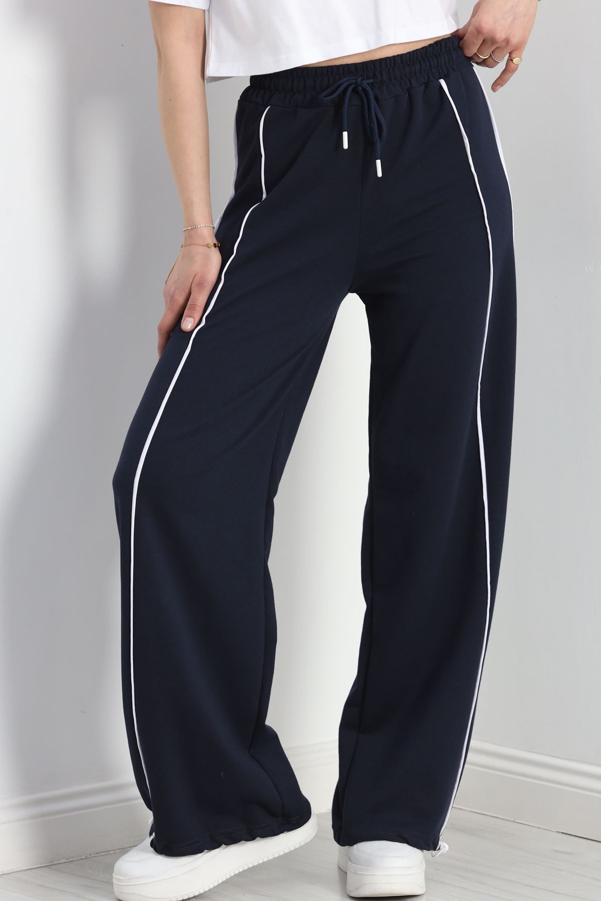 2 İplik Paça Stoperli Eşofman Altı Lacivert - 40019.1857.