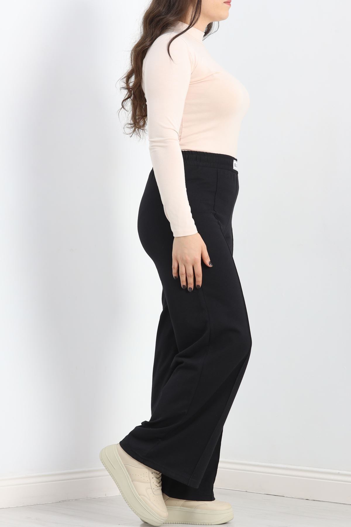 Çımalı Armalı Büyük Beden Eşofman Altı Siyah - 20231.1005.