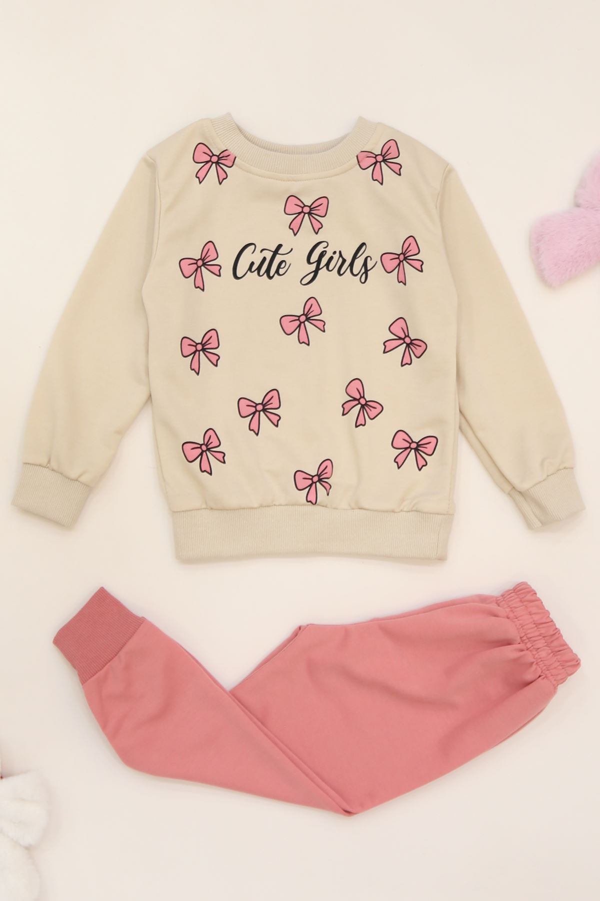 3-8 Yaş 2 İplik İkili Takım Pembe - 50927.1776.