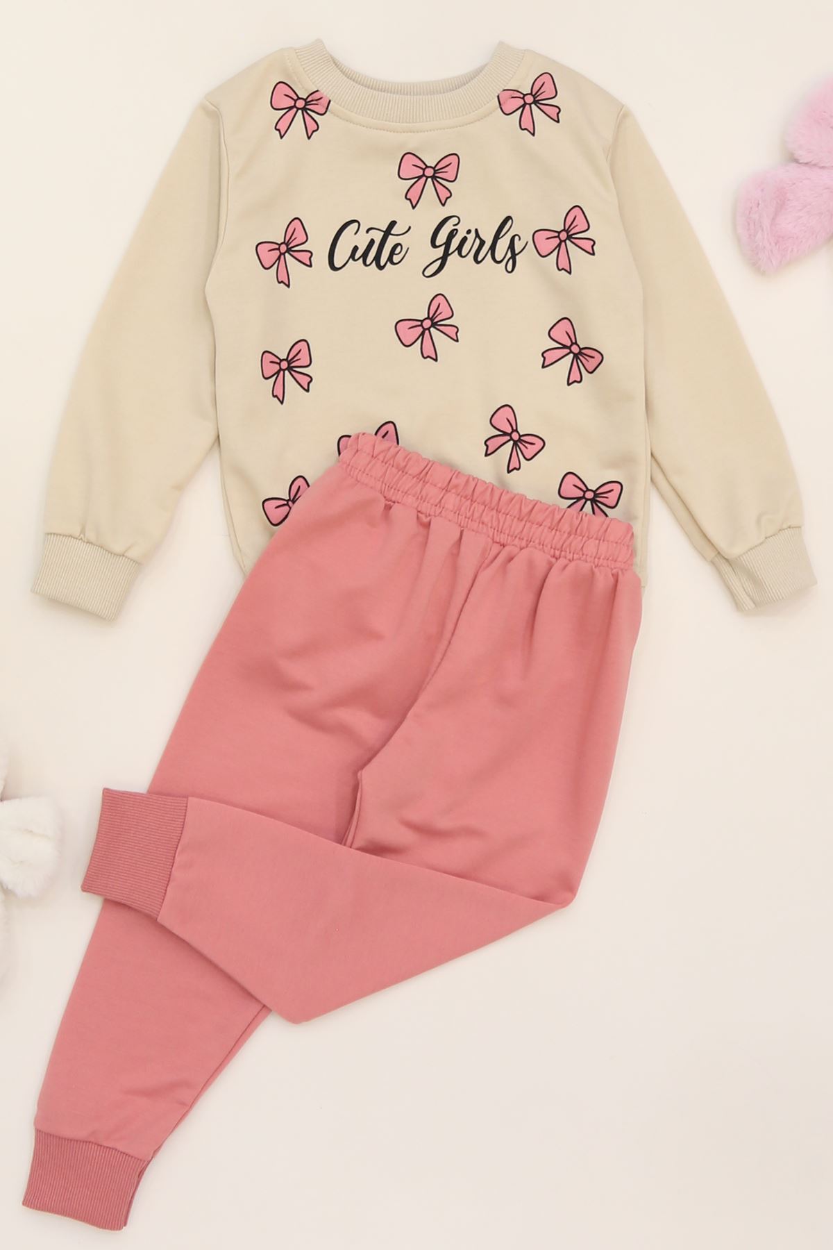 3-8 Yaş 2 İplik İkili Takım Pembe - 50927.1776.