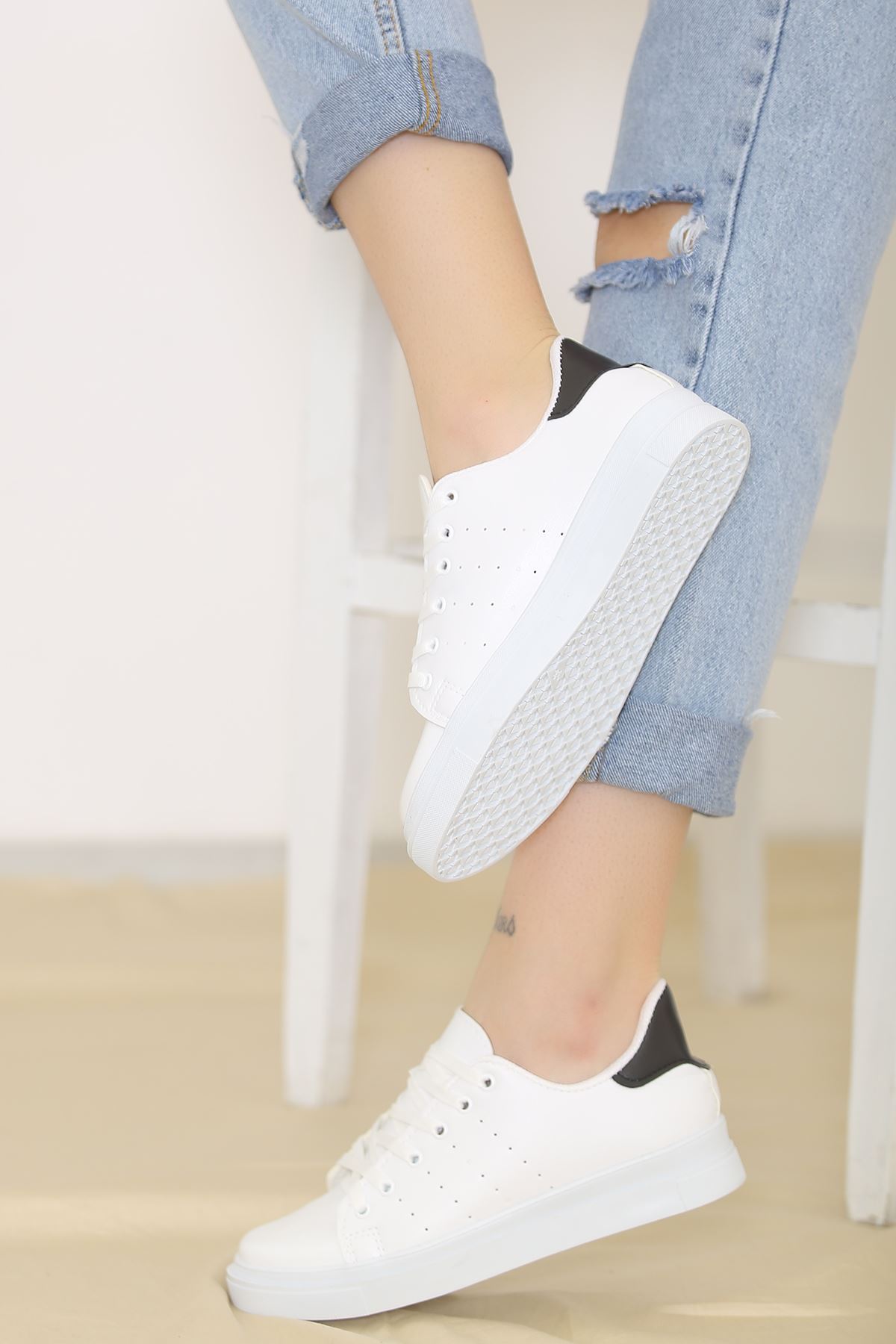 Kalın Tbn Günlük Ayakkabı Beyazsiyah - 8585.264.