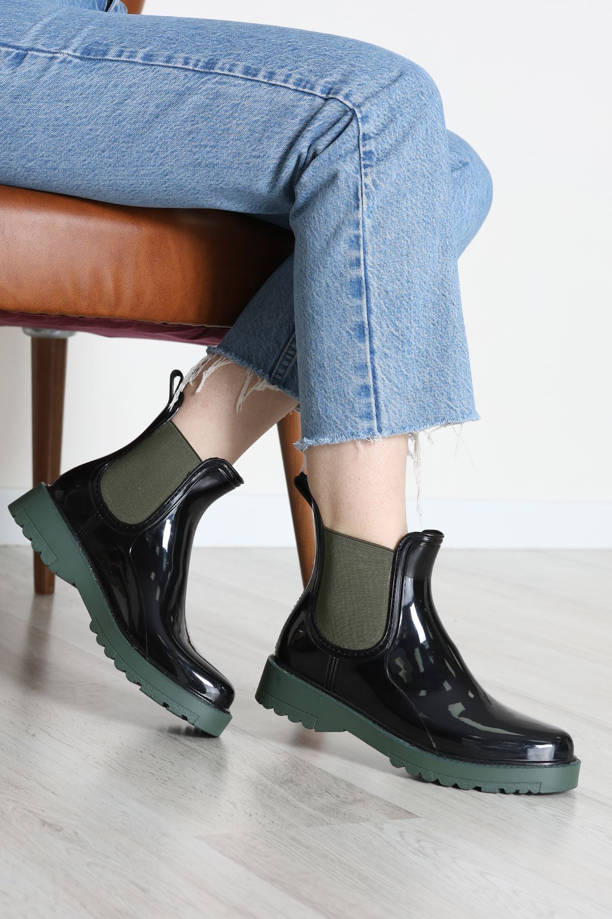 Lastik Detaylı Bot Siyahruganyeşil - 31845.264.