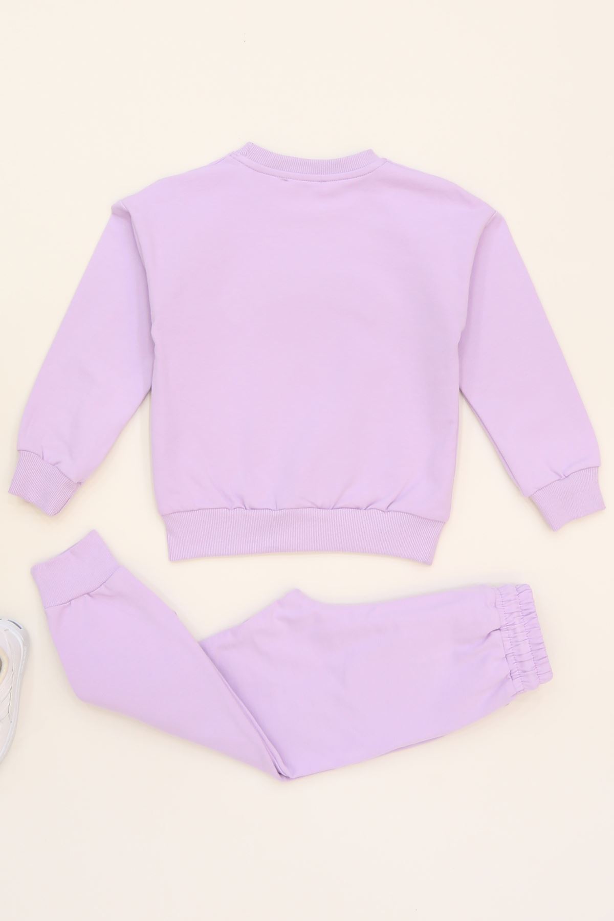6-9 Yaş Şardonlu Yumoş Kumaş Takım Lila - 6264361.1576.