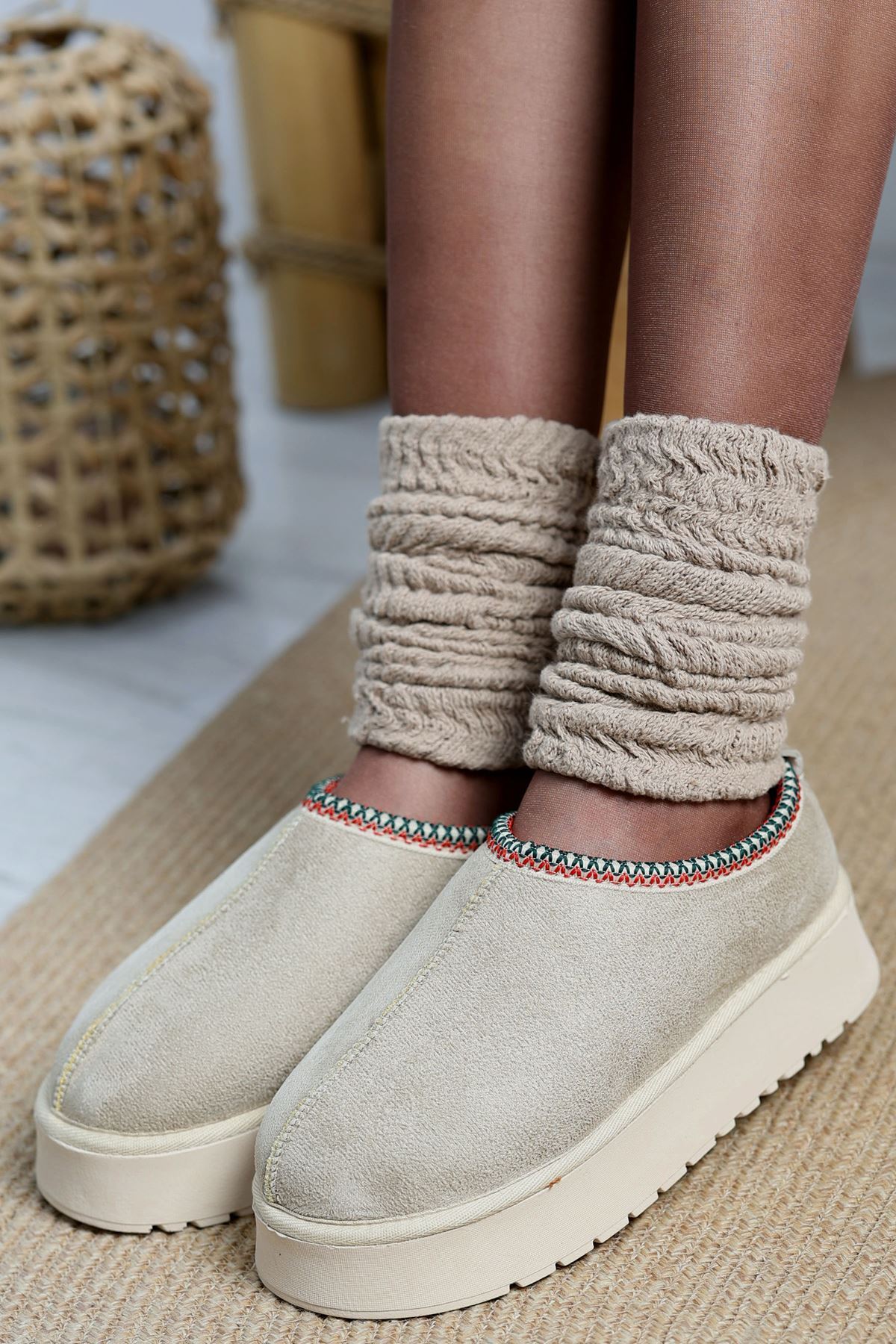 Yüksek Tabanlı Mini Bot Bej - 31439.1932.