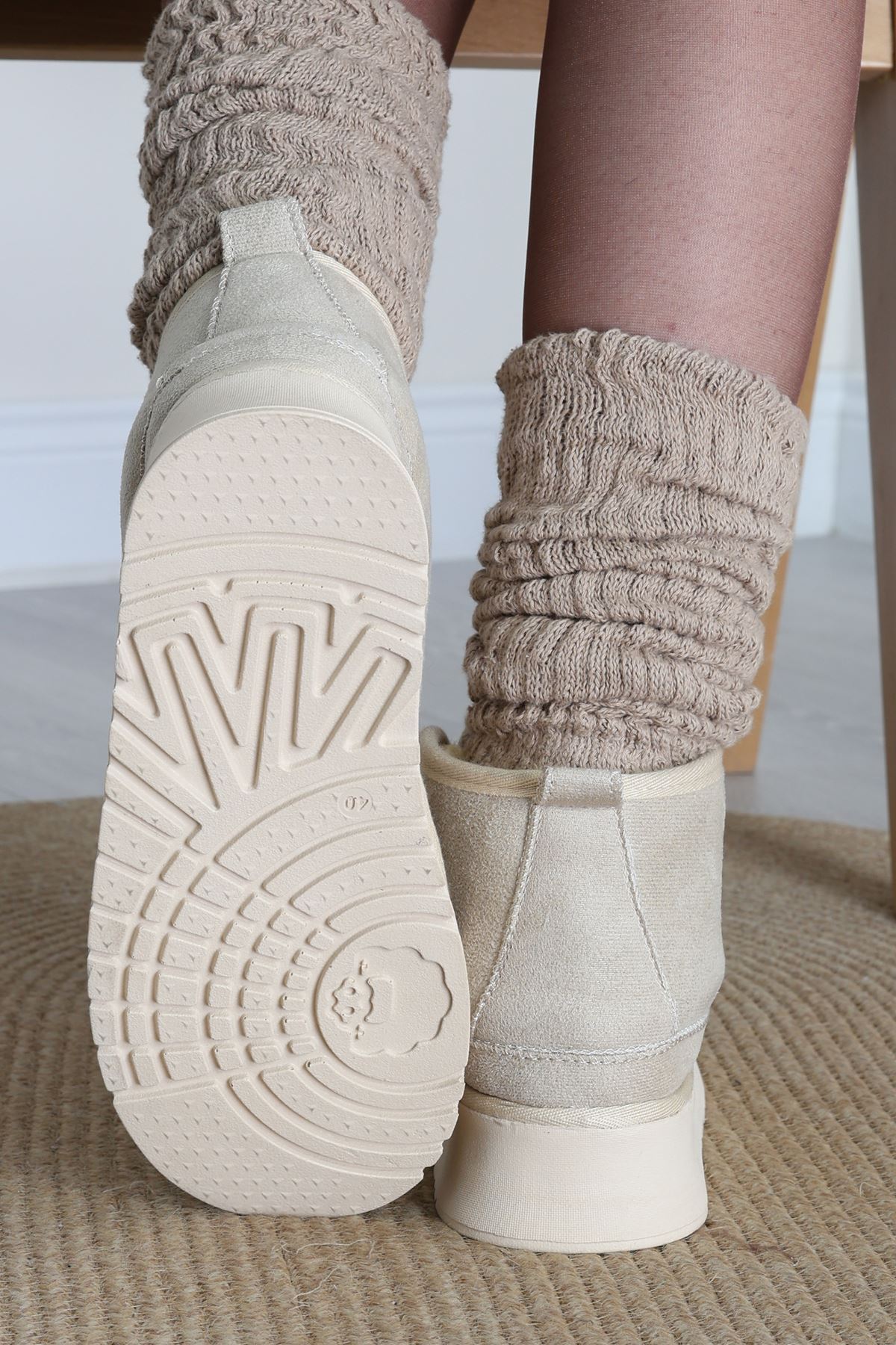 Yüksek Tabanlı Bağcıklı Bot Bej - 31440.1932.