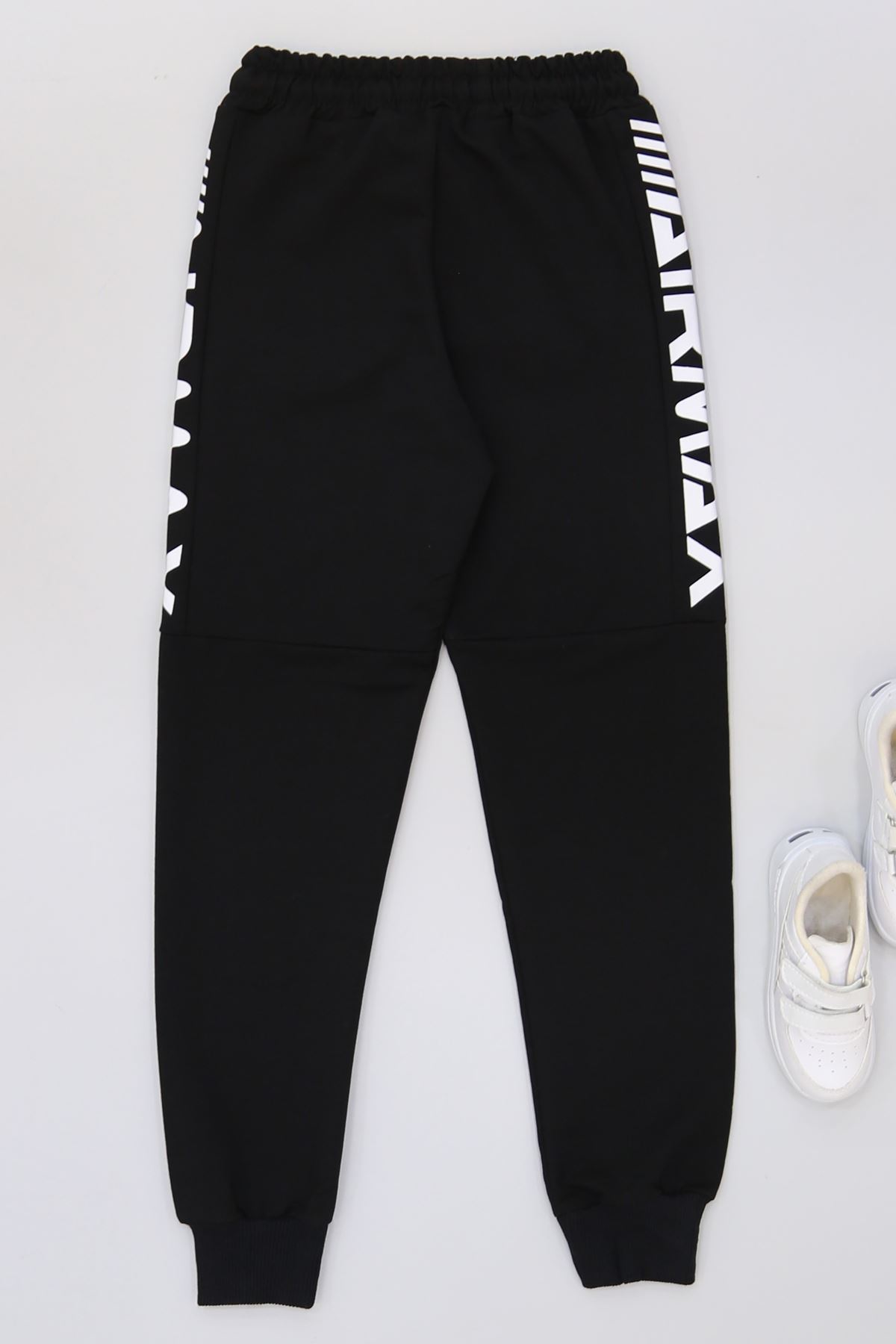 8-16 Yaş 2 İplik Likralı Eşofman Altı Siyah - 52088.2066.