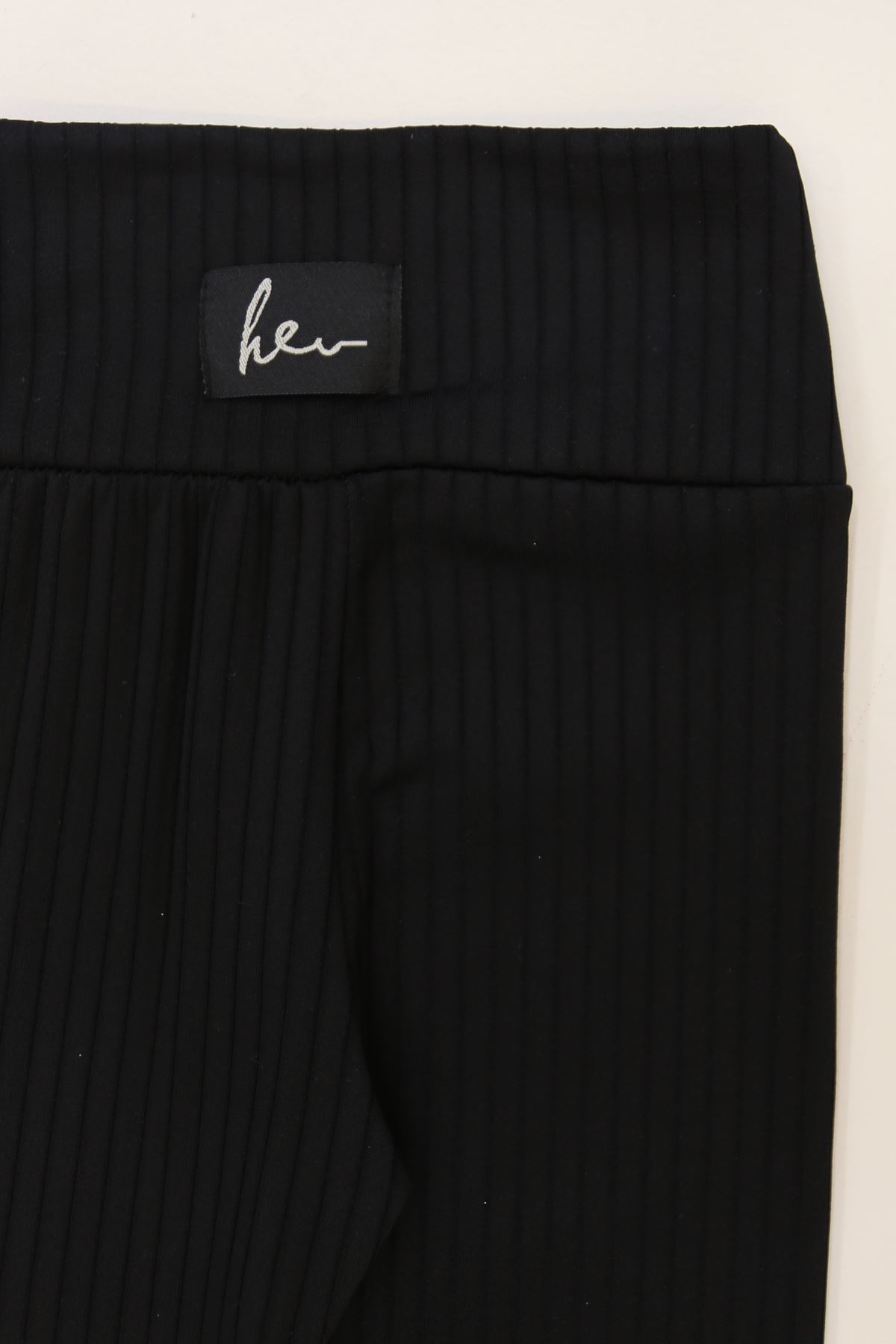 3-12 Yaş Şardonlu Fitilli Çocuk Tayt Siyah - 52089.1780.