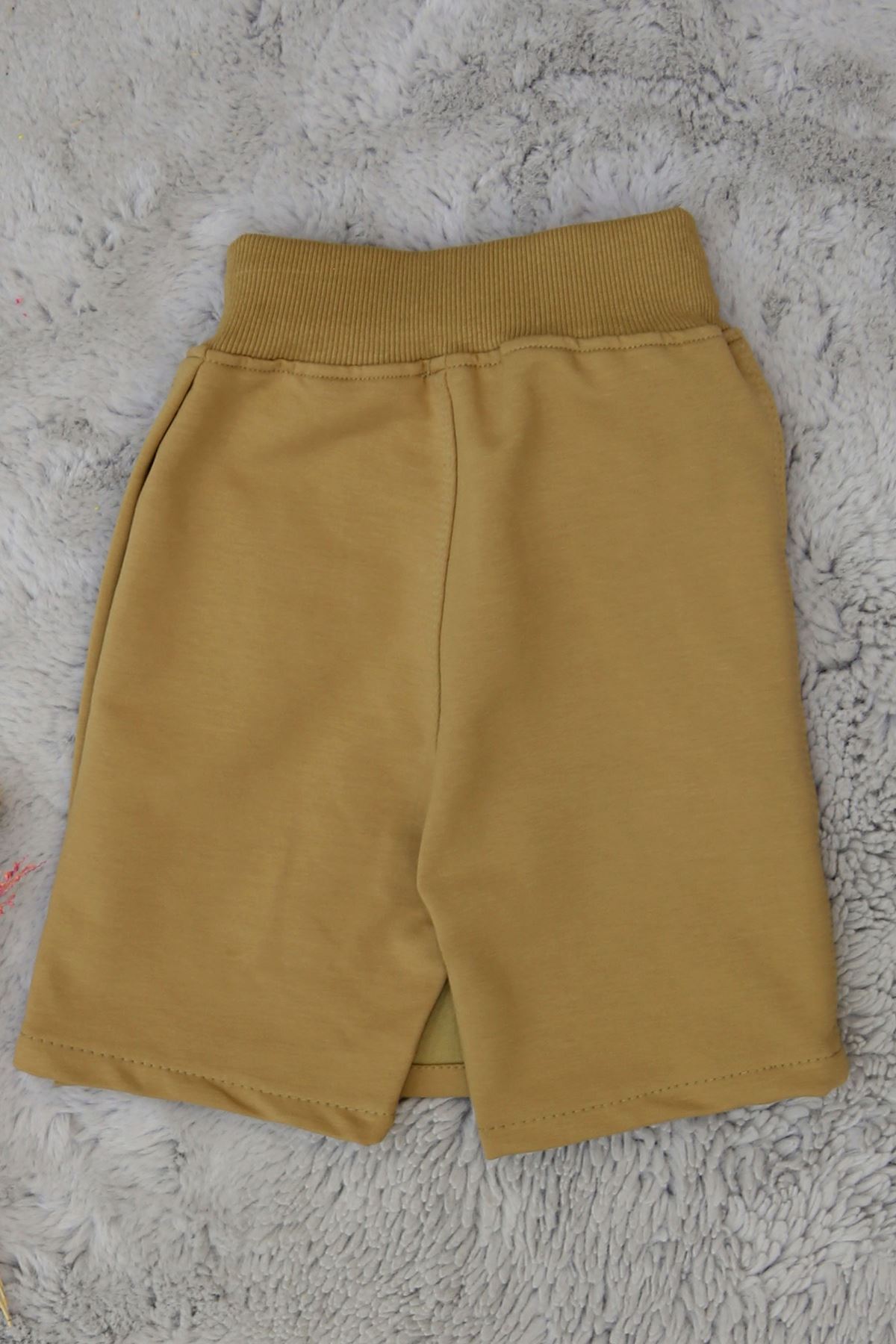 6-10 Yaş İki İplik Beli Lastikli Kompak Penye Şort Etek Bej - 90232.2032.