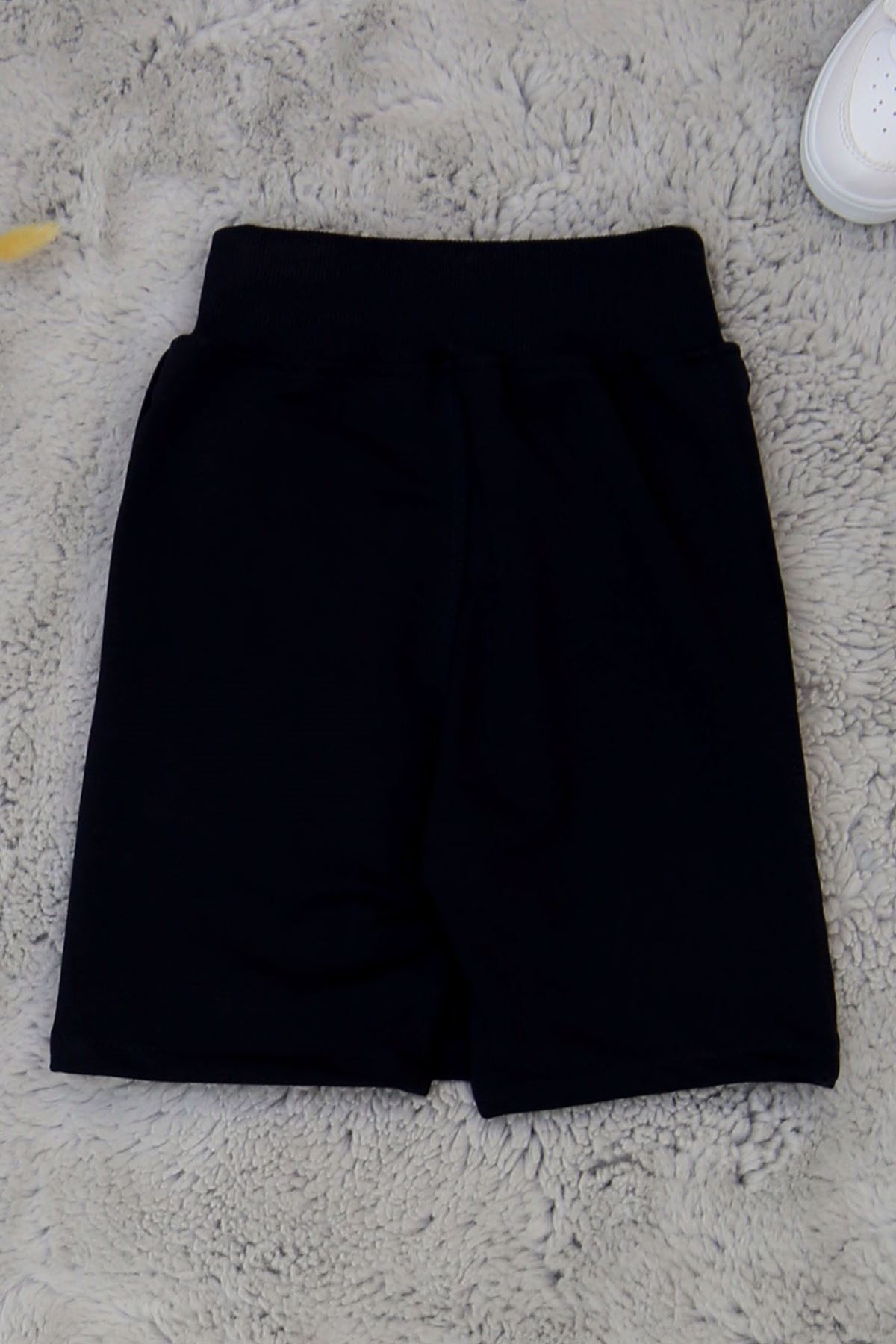 6-10 Yaş İki İplik Beli Lastikli Kompak Penye Şort Etek Lacivert - 90232.2032.