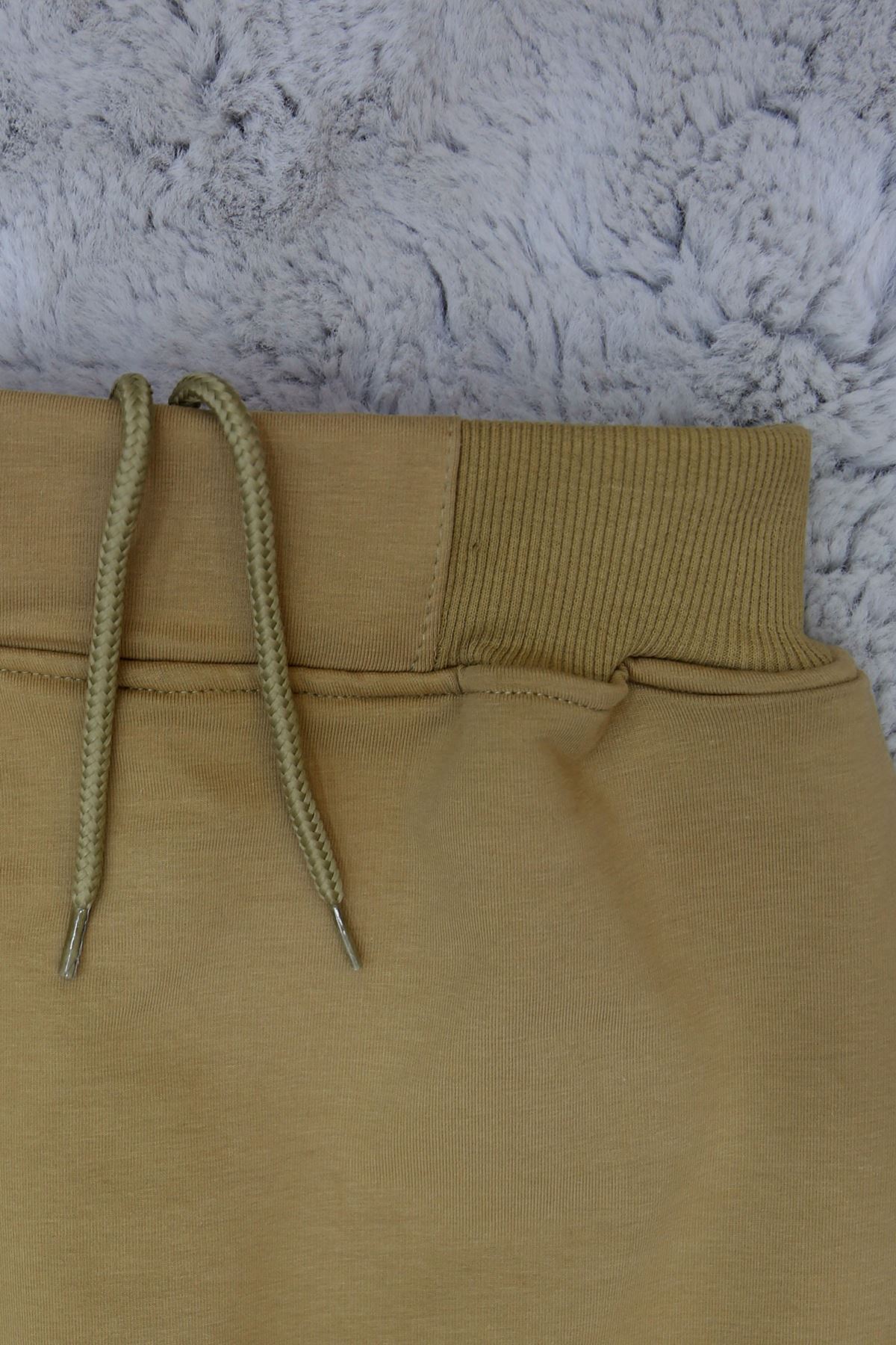 11-15 Yaş İki İplik Beli Lastikli Kompak Penye Şort Etek Bej - 90233.2032.