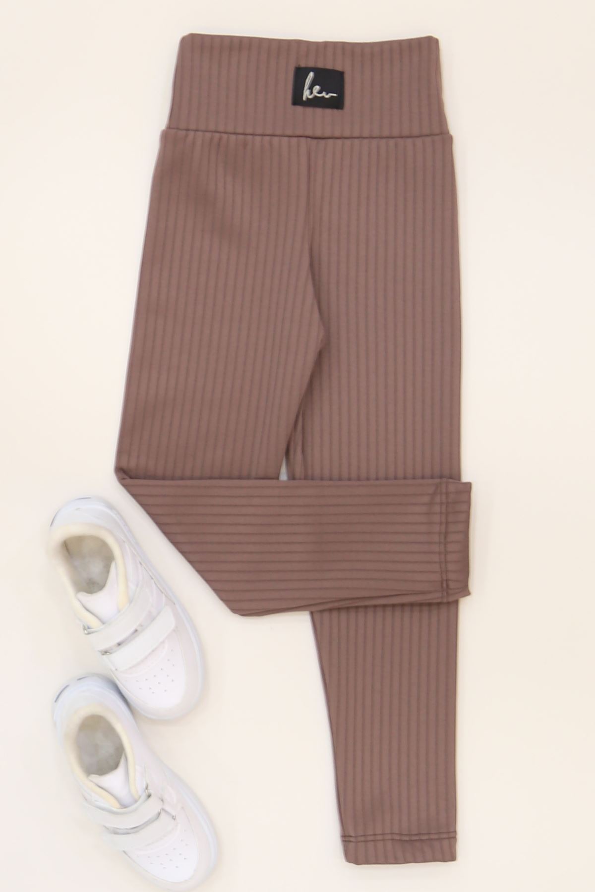 3-12 Yaş Şardonlu Fitilli Çocuk Tayt Kahve - 52089.1780.