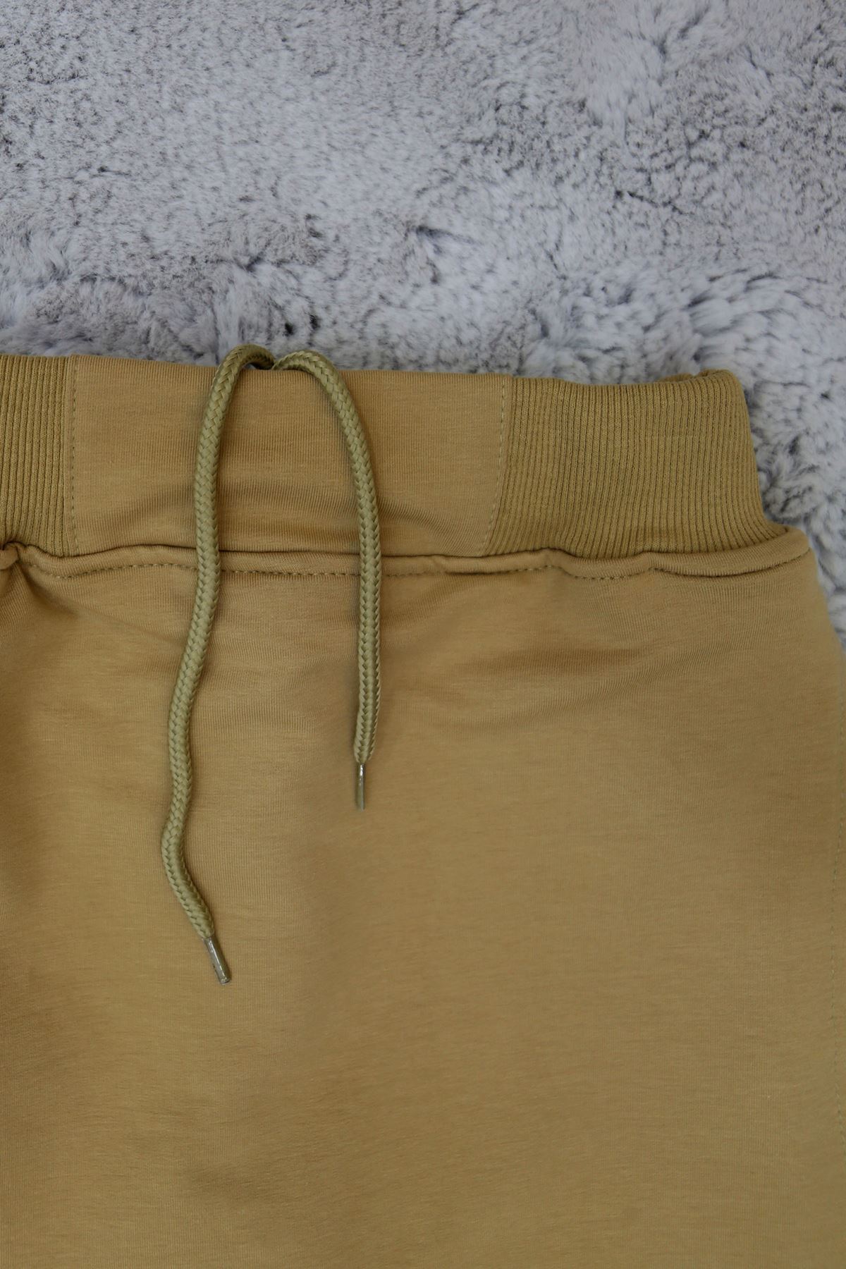 11-15 Yaş İki İplik Beli Lastikli Kompak Penye Şort Etek Bej - 90233.2032.