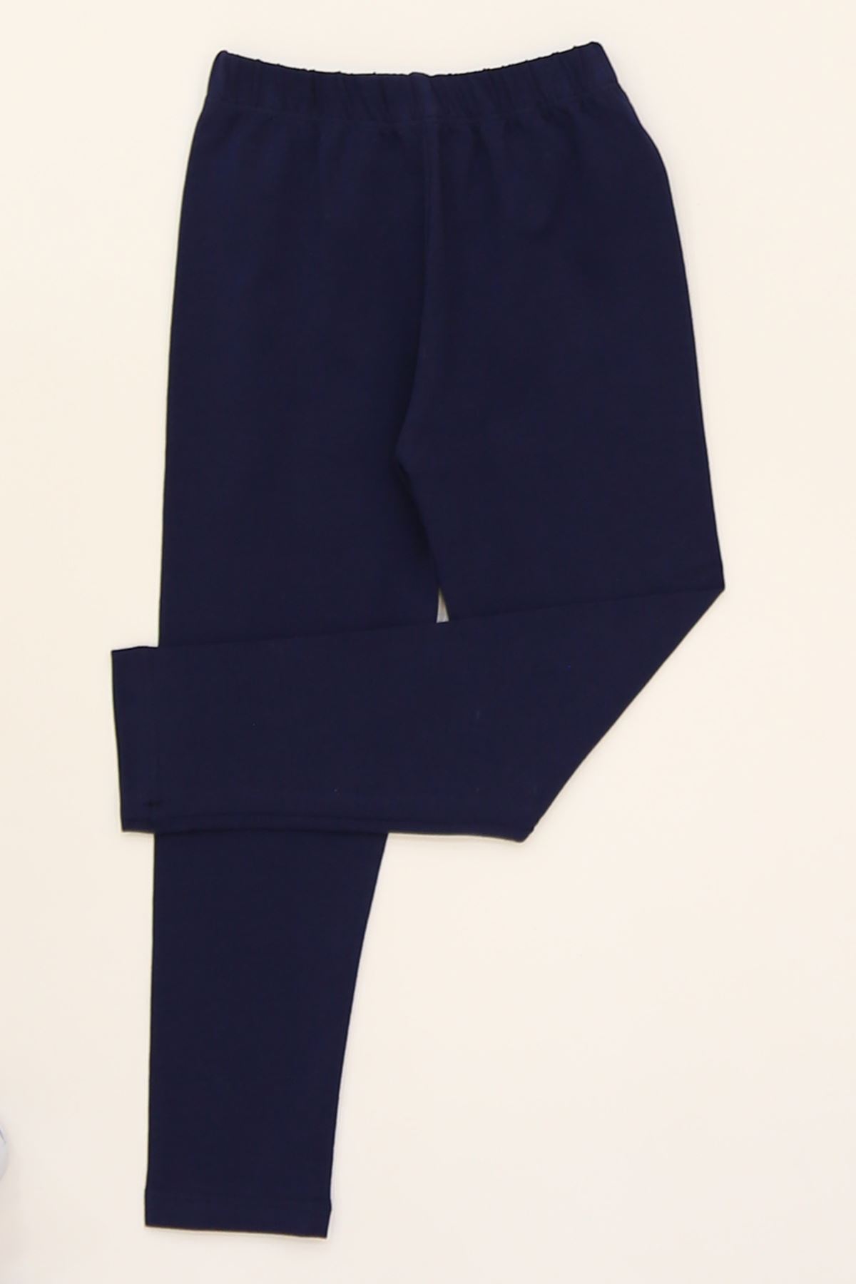 2-7 Yaş Likralı Penye Tayt Lacivert - 50485.1981.