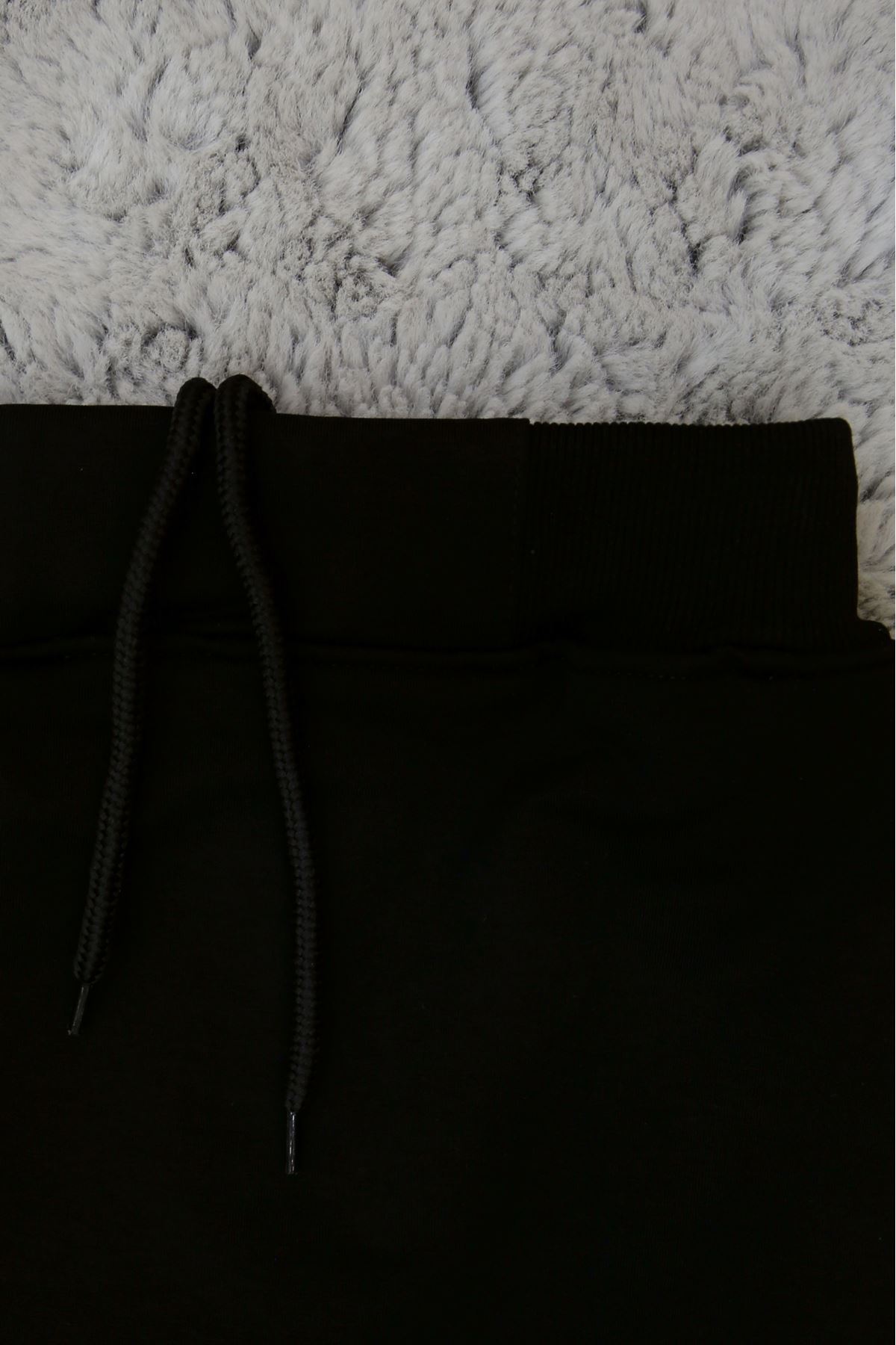 11-15 Yaş İki İplik Beli Lastikli Kompak Penye Şort Etek Siyah - 90233.2032.