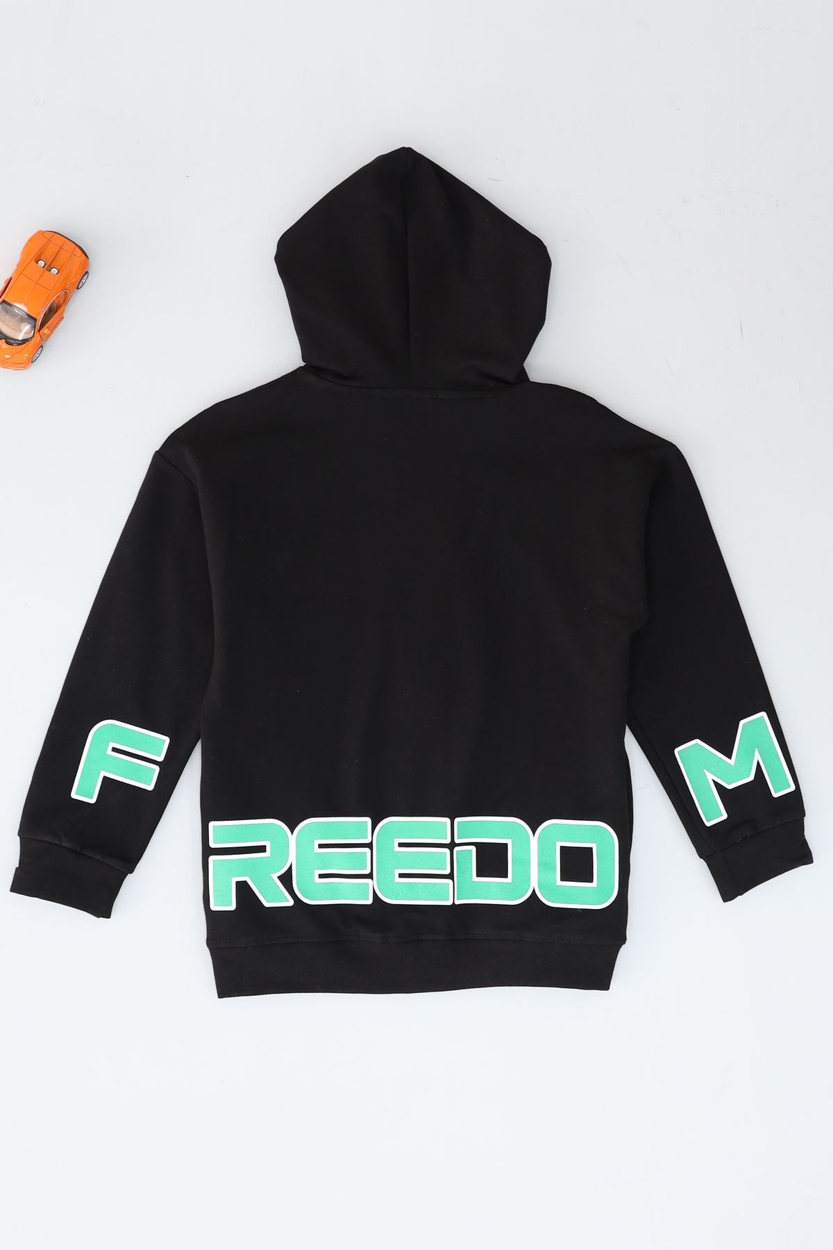 8-12 Yaş 2 İplik Şardonlu Fermuarlı Sweat Siyah - 324449.1576.