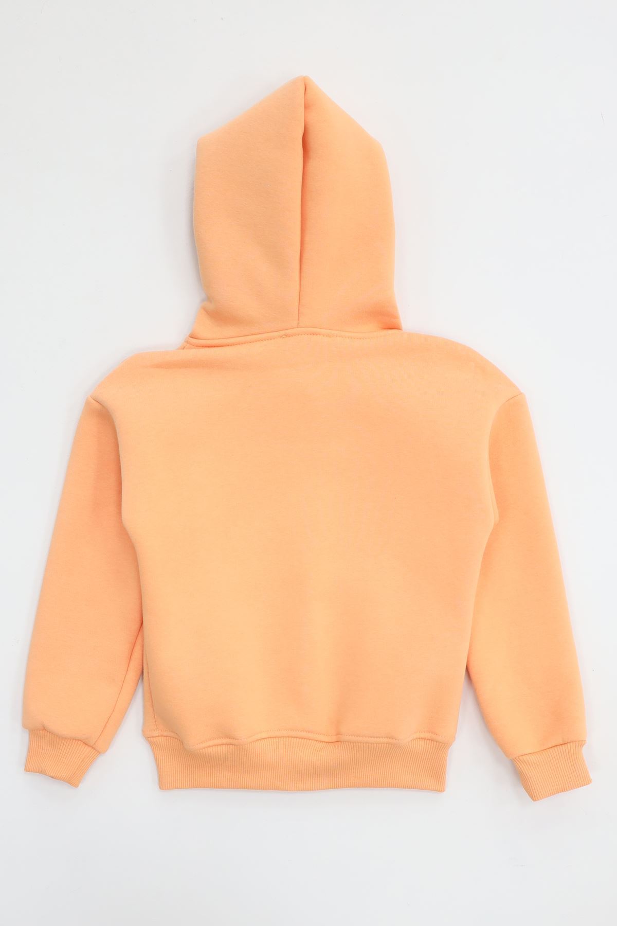 3 İplik Şardonlu Fermuarlı Sweat Oranj - 6264346.1576.