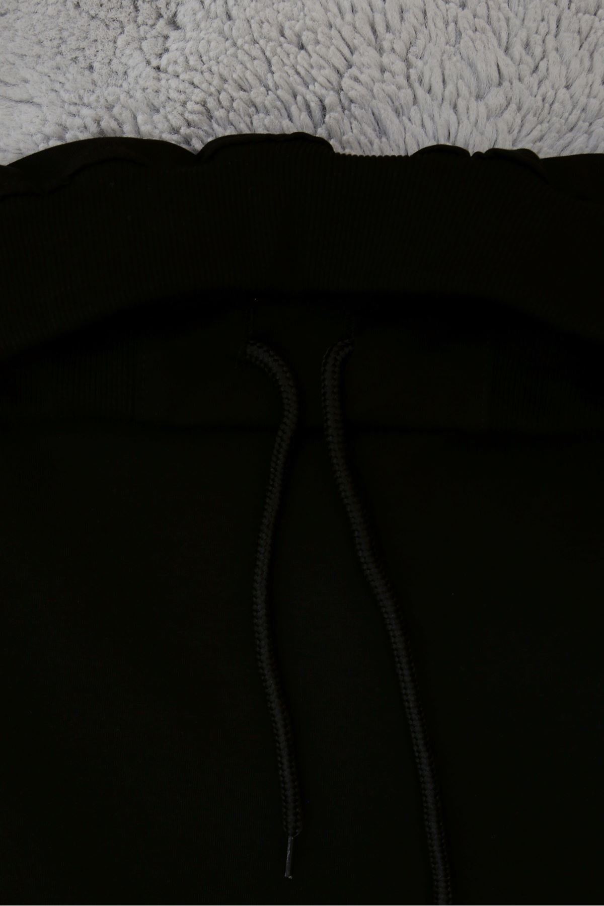 11-15 Yaş İki İplik Beli Lastikli Kompak Penye Şort Etek Siyah - 90233.2032.