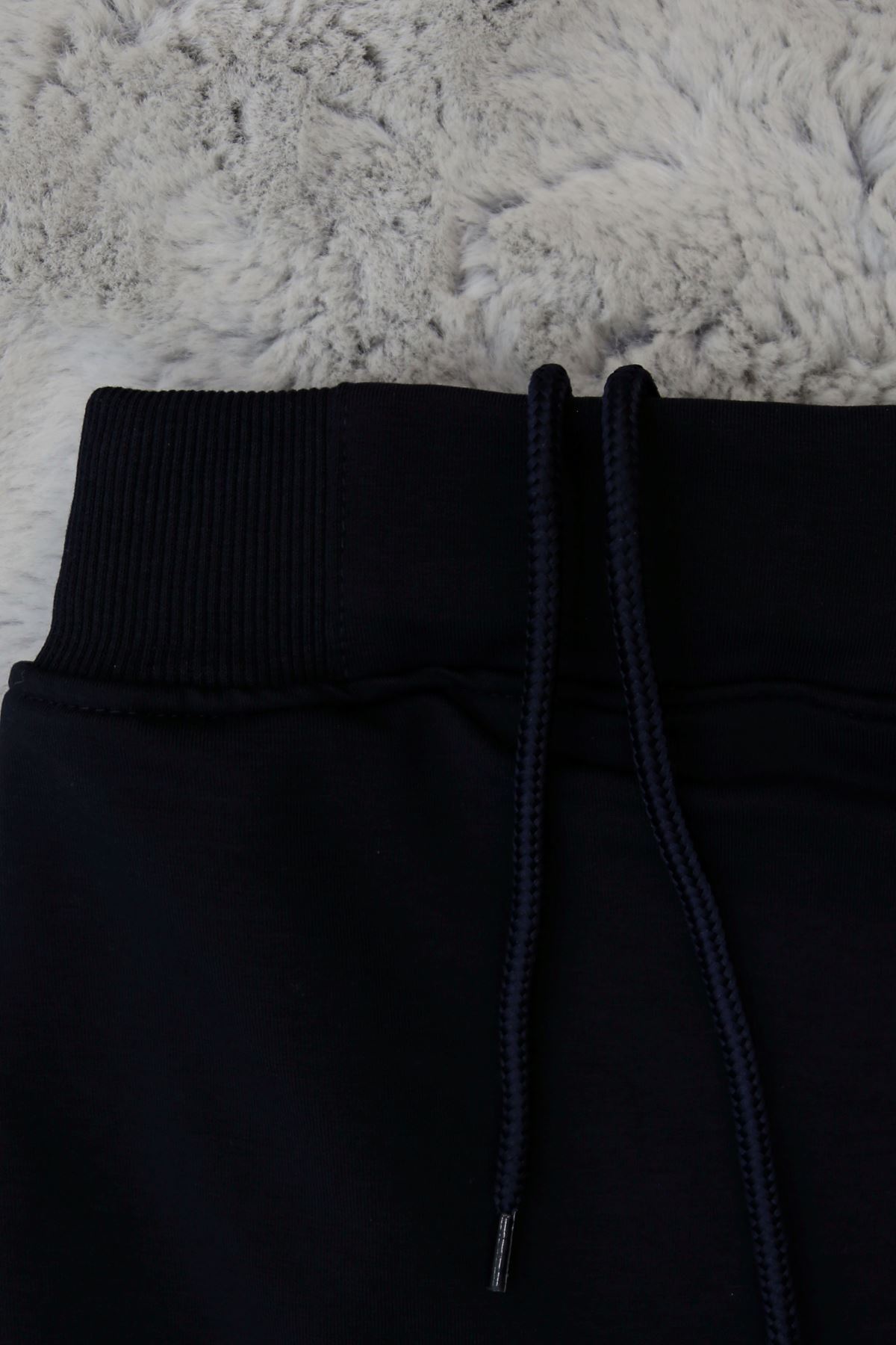 6-10 Yaş İki İplik Beli Lastikli Kompak Penye Şort Etek Lacivert - 90232.2032.